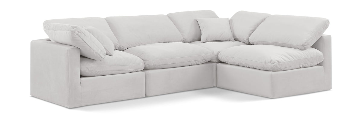 Indulge - Velvet 4 Piece Modular Sectional