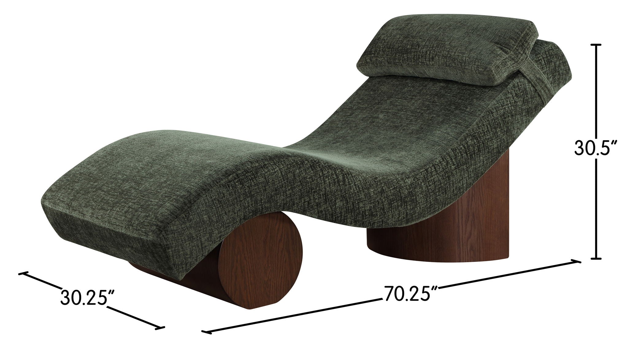 Marcella - Chaise Lounge - Walnut Base