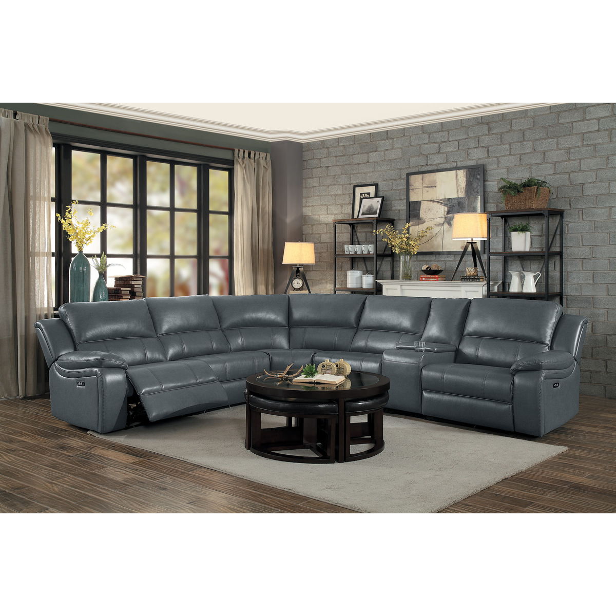 Falun - 6 Piece Modular Power Reclining Sectional