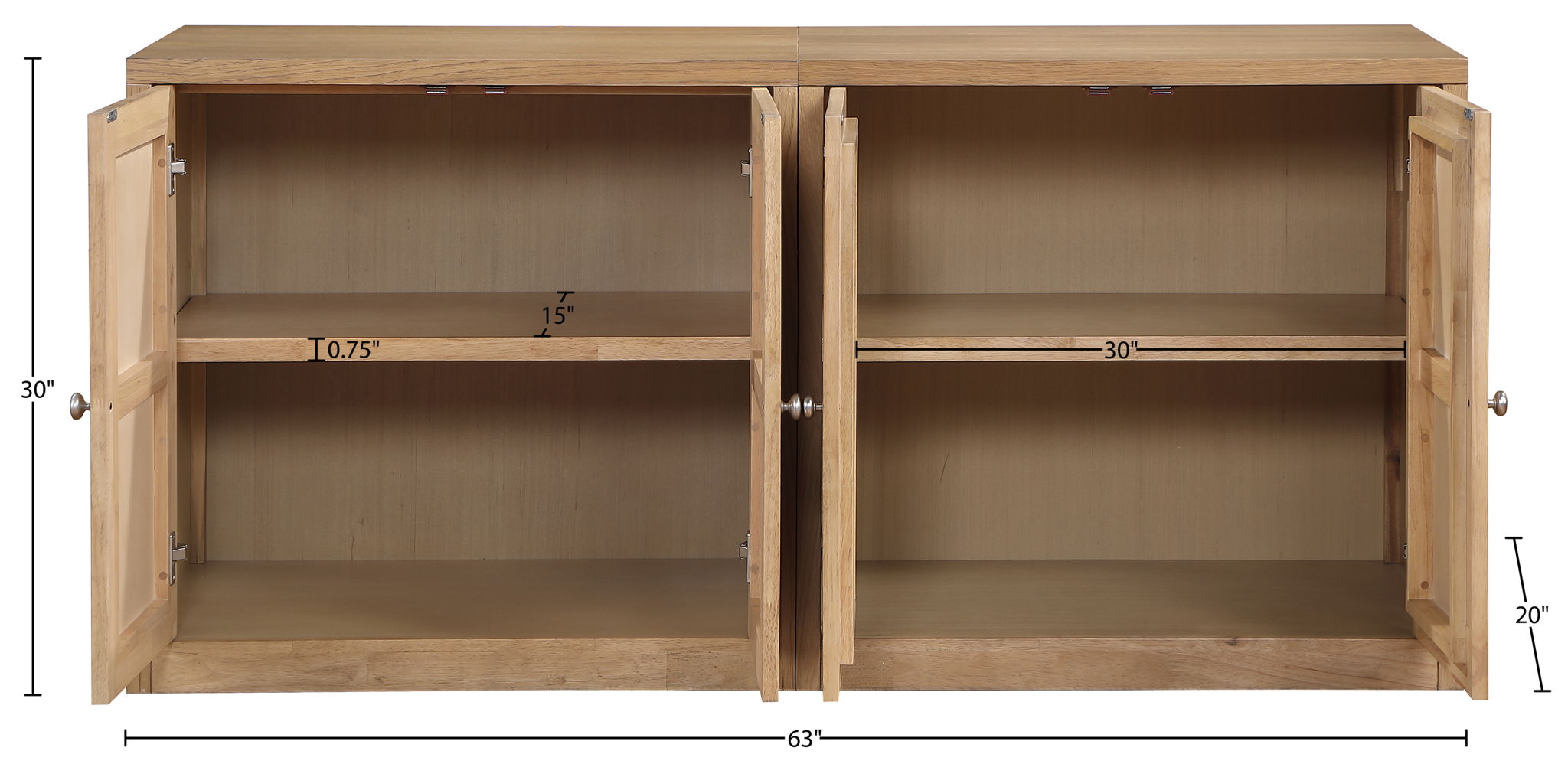 Vero - Solid Wood And Oak Venee Sideboard/Buffet