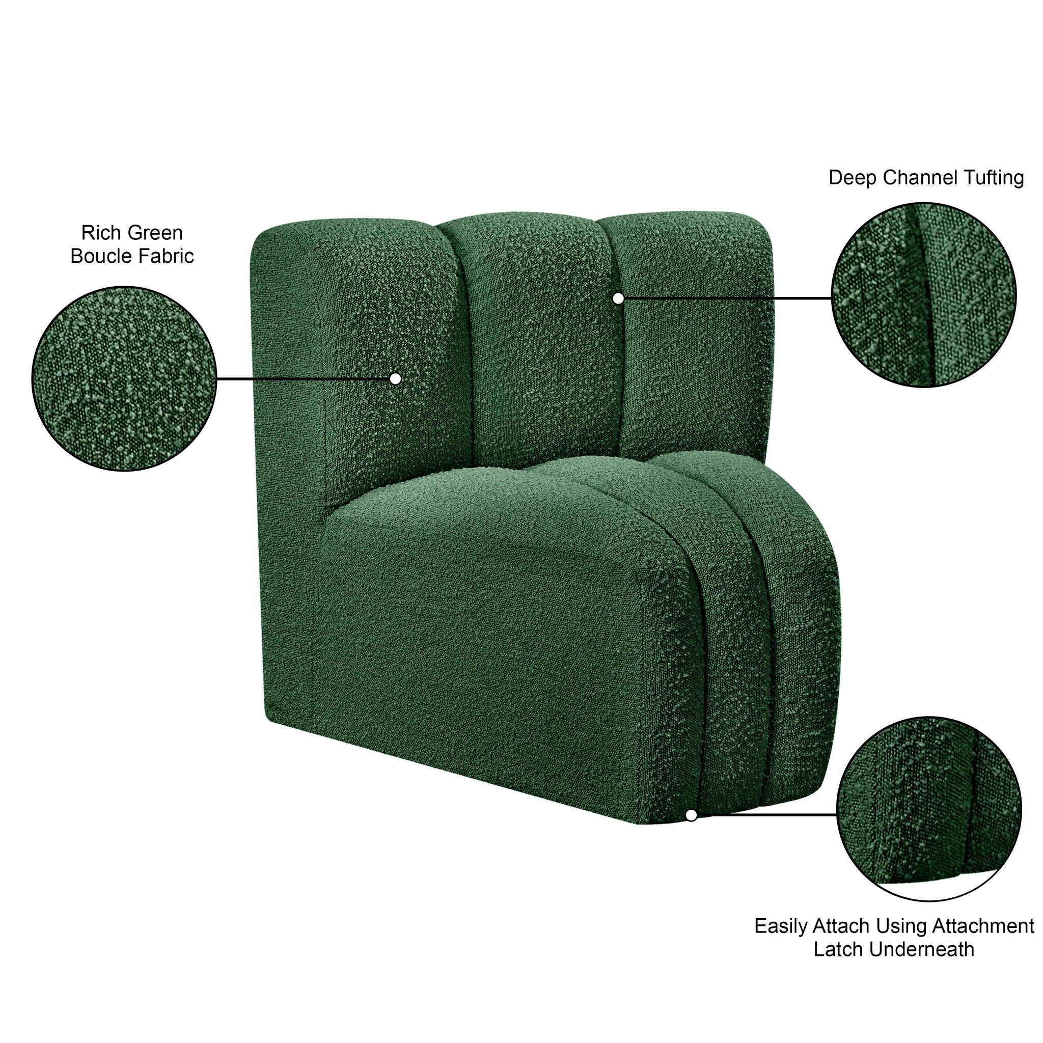 Arc - Boucle Fabric Curved Corner Chair
