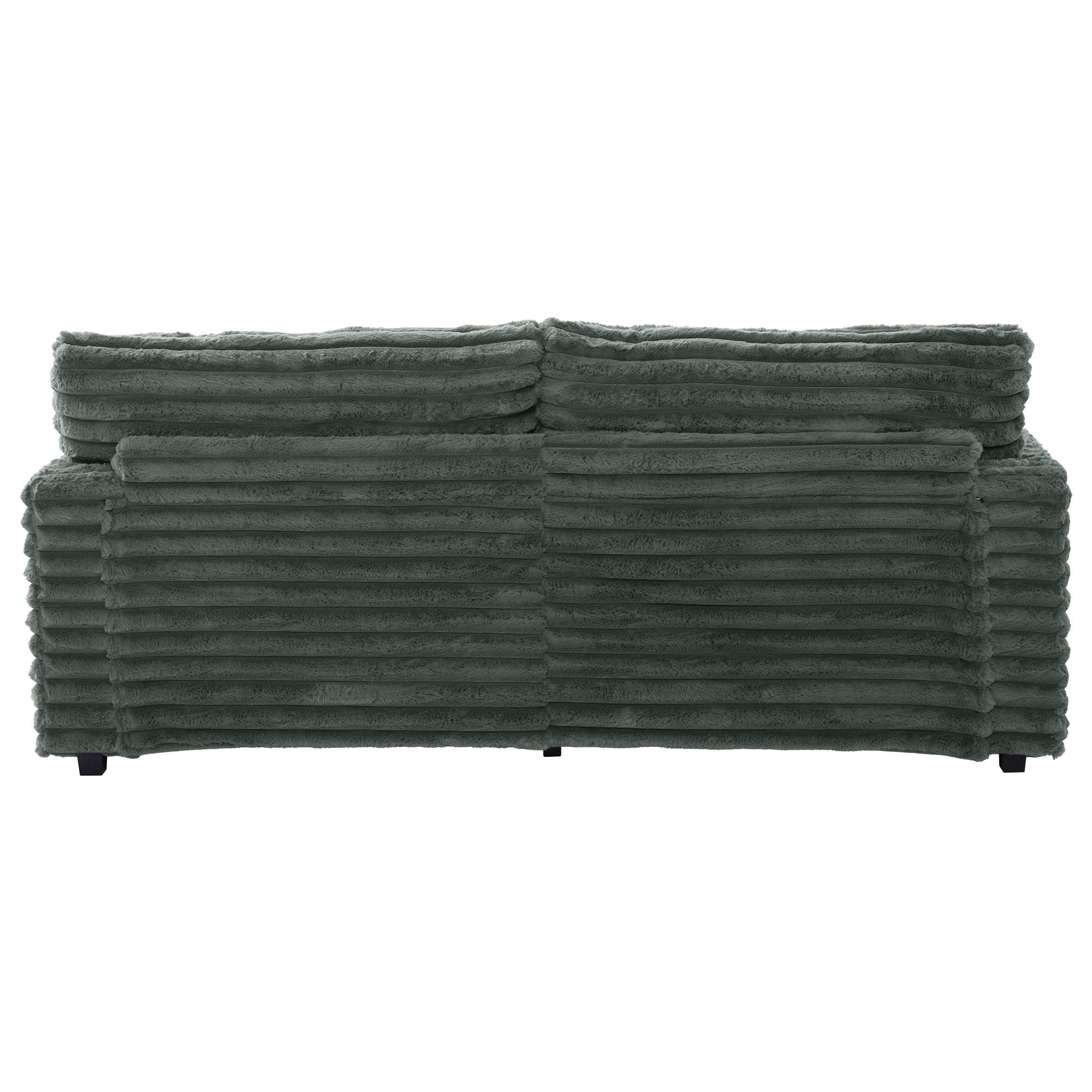 Oversized Double Chaise Lounge Sofa Bed With USB Ports And Cup Holders