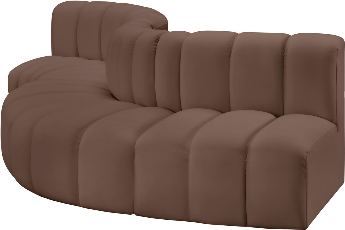 Arc - Faux Leather 5 Piece Modular Sofa