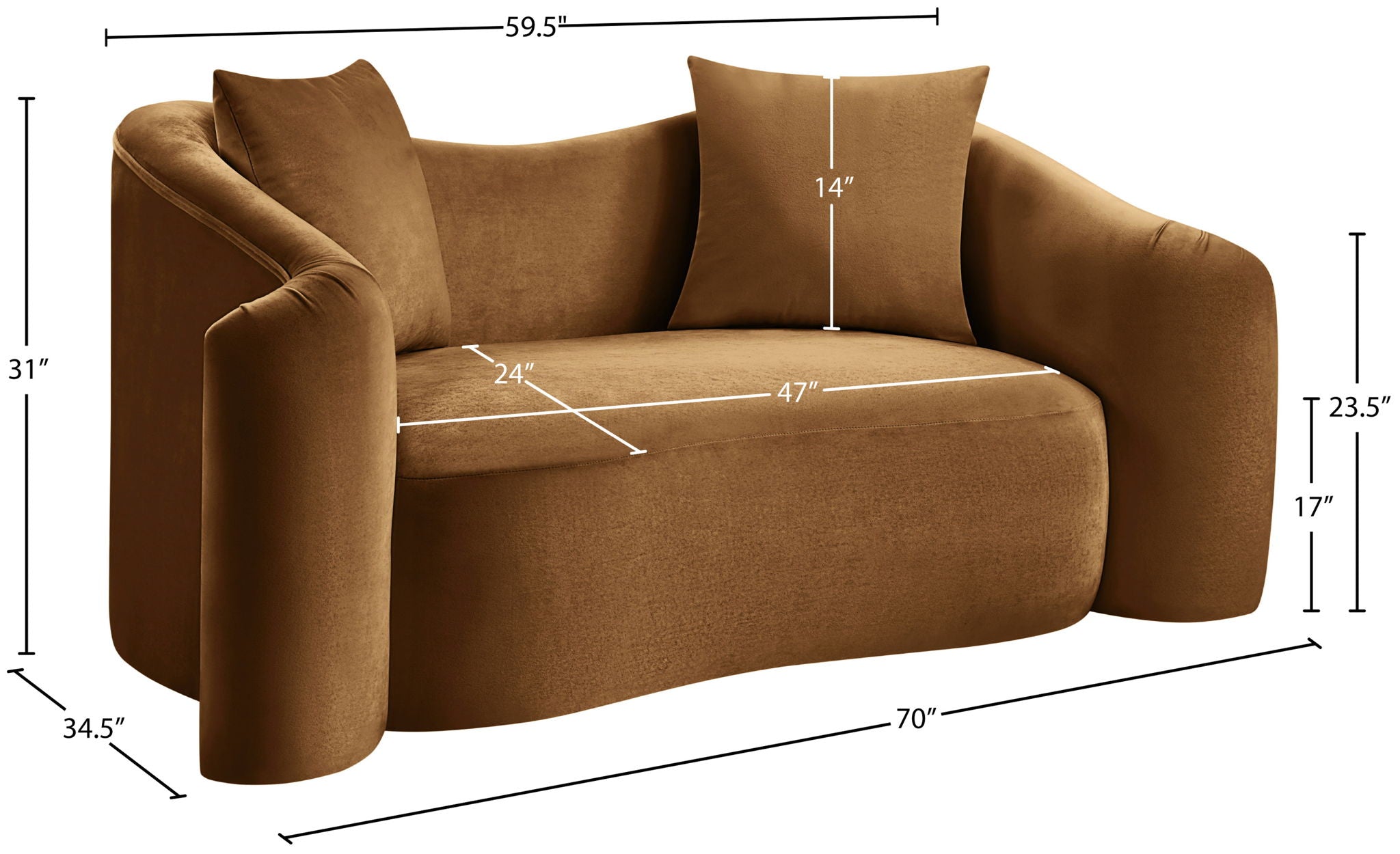 Destin - Loveseat - Saddle