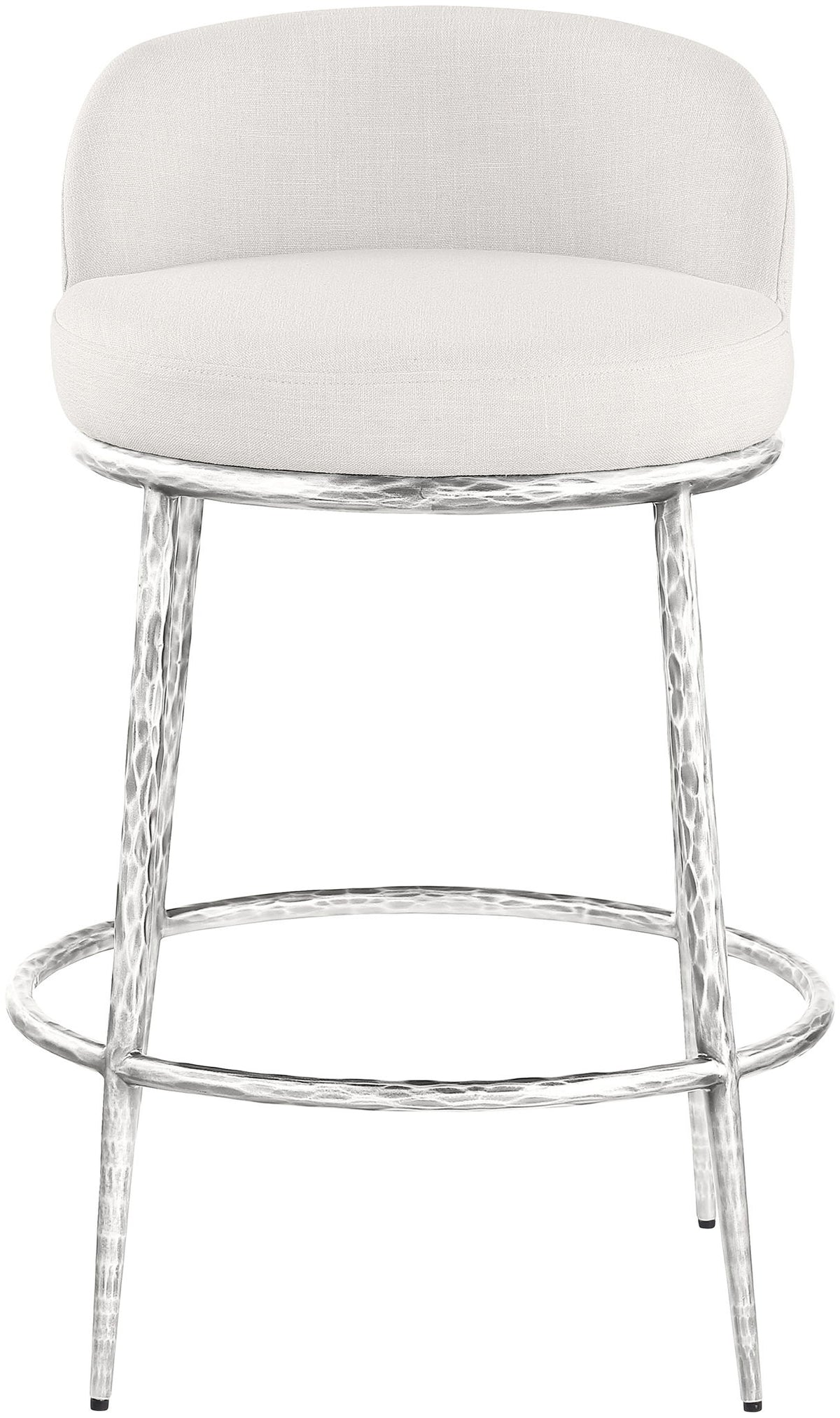 Ferro - Upholstered Counter Stool With Brushed Silver Base