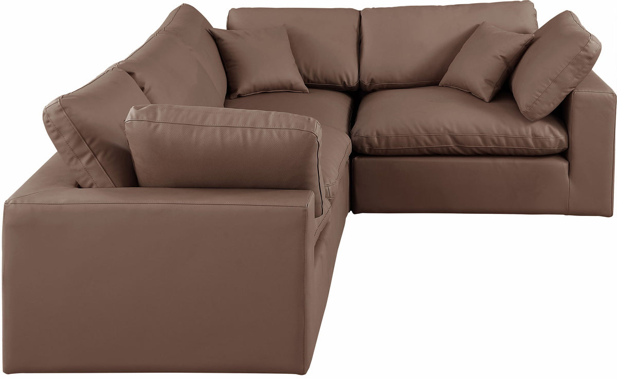 Comfy - 4 Piece Faux Leather Modular Sectional