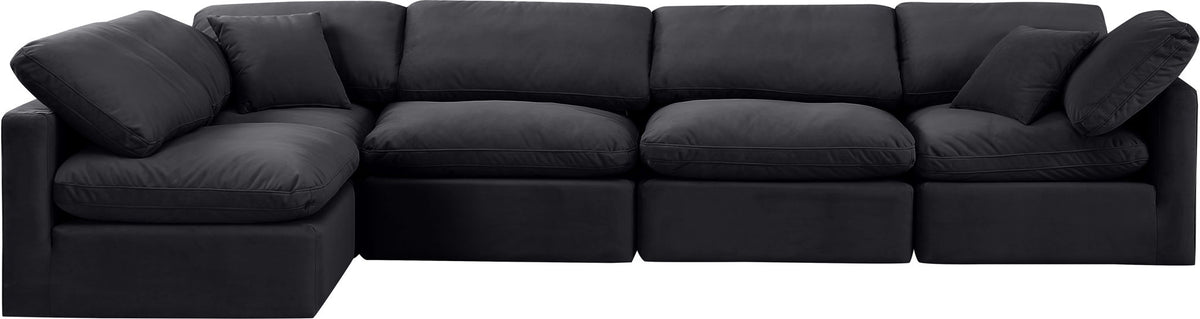 Indulge - Velvet 5 Piece Modular Sectional