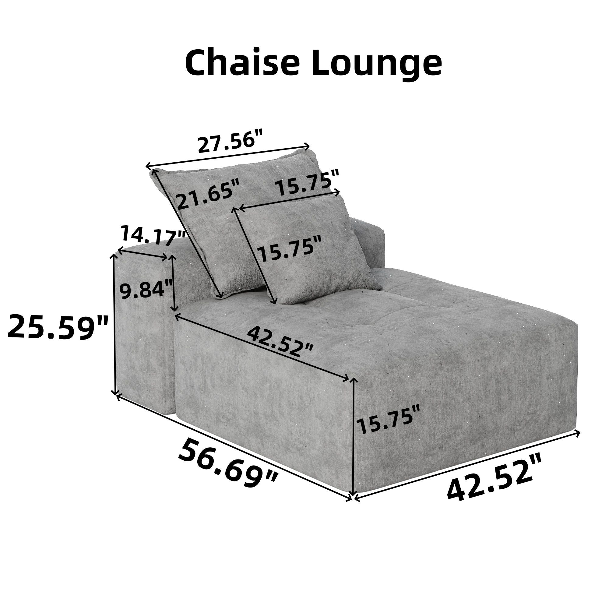 Modern Oversized Diy Combination Modular Sectional Sofa & Pillows