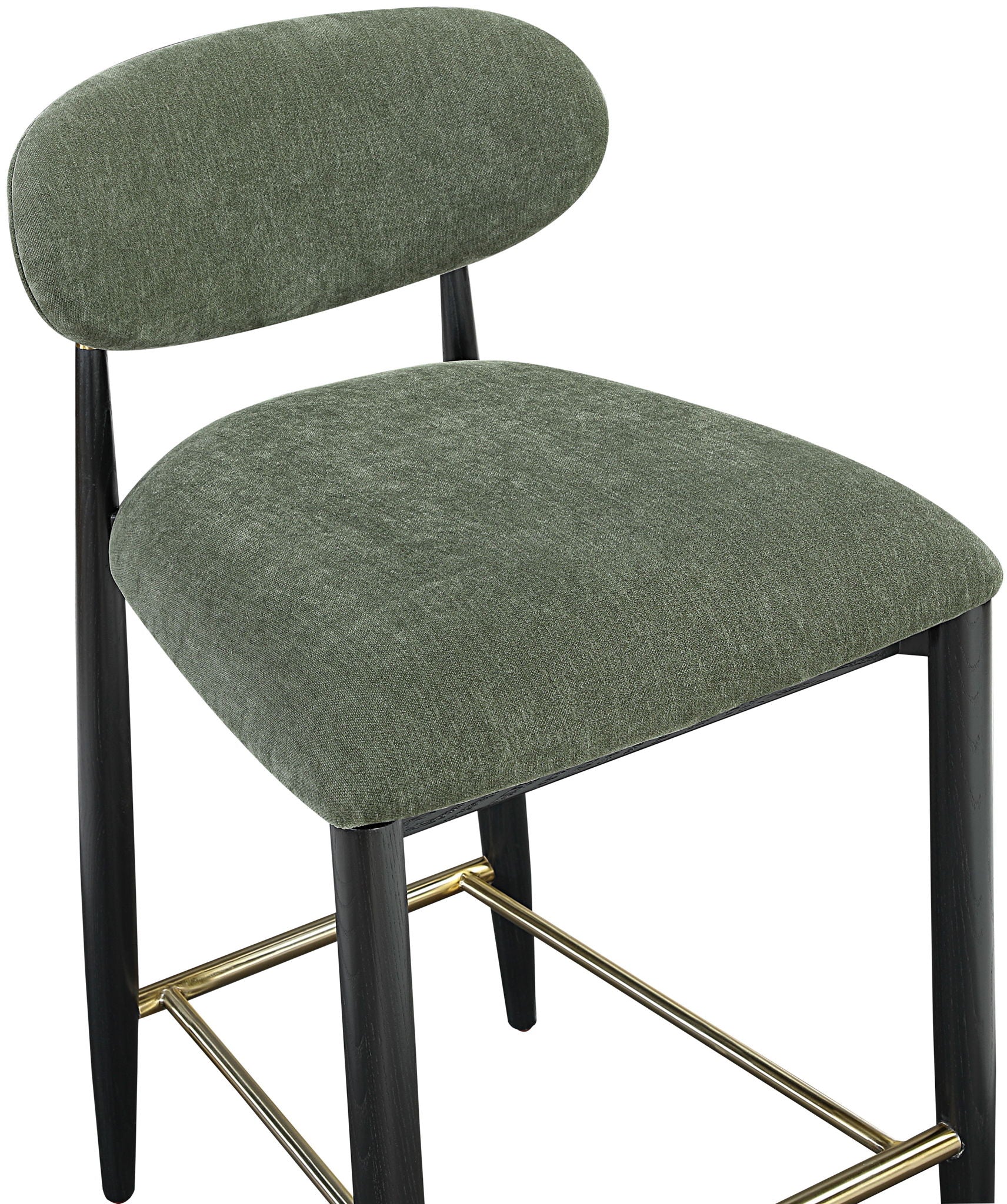 Riccio - Fabric Stool - Black Frame