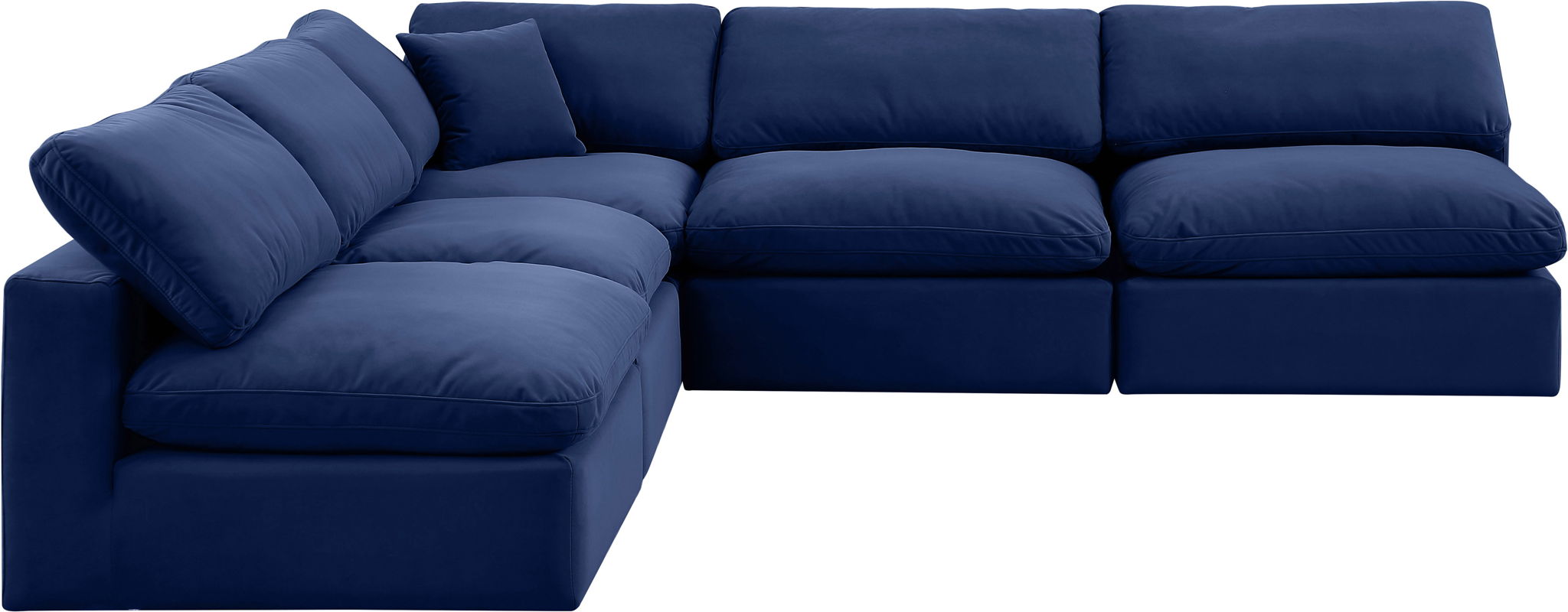Comfy - 5 Piece Velvet Modular Corner Armless Sectional