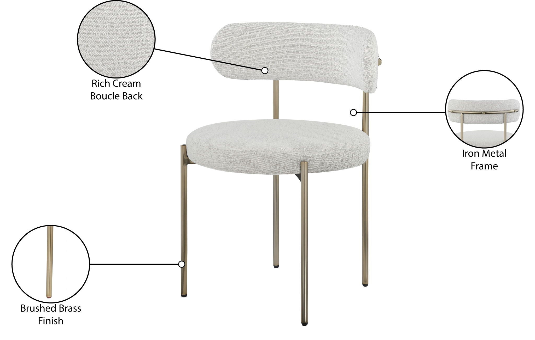 Beacon - Boucle Fabric Dining Chair (Set of 2)