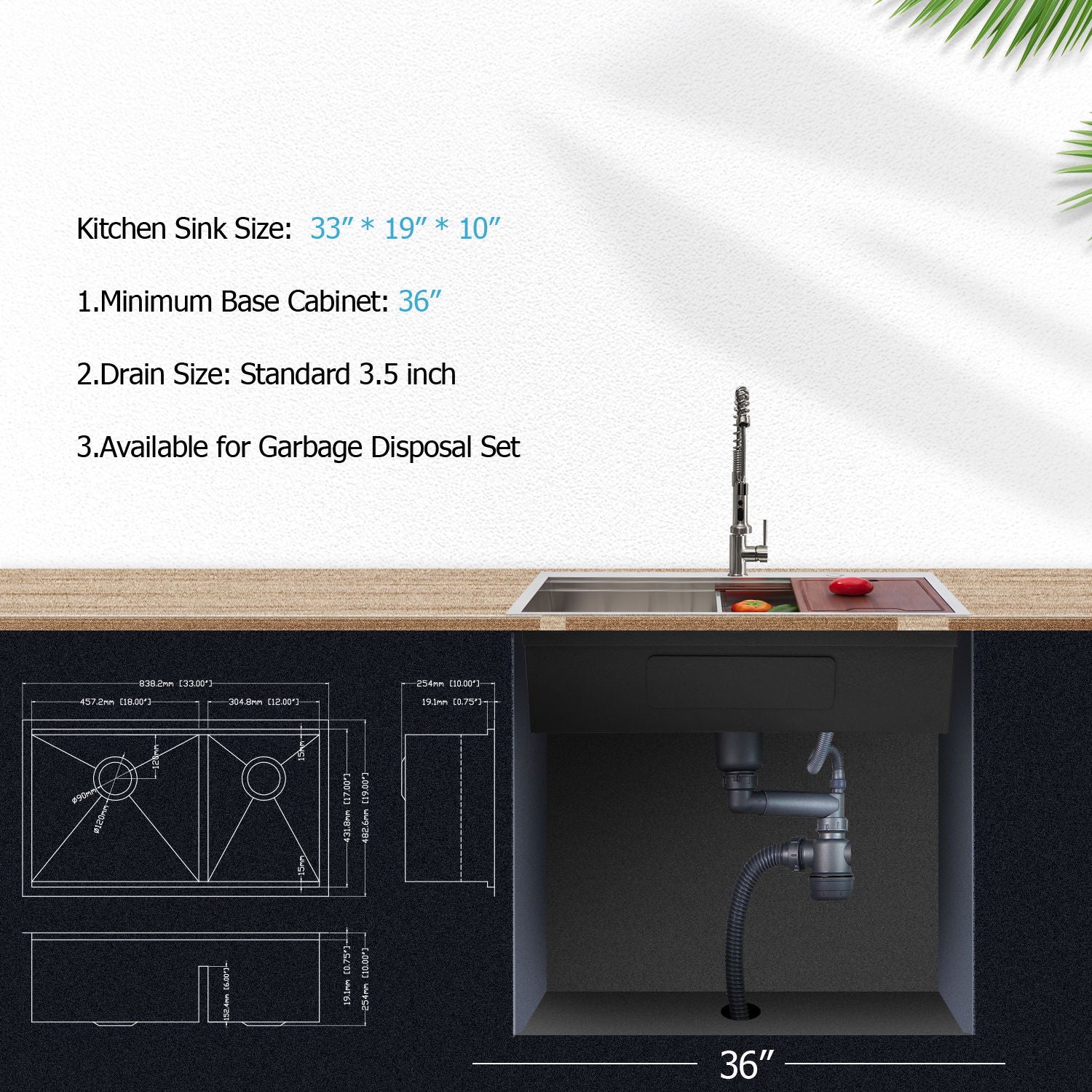 Modern Double Bowl Undermount Kitchen Sink 60 / 40 Split In Stainless Steel - White