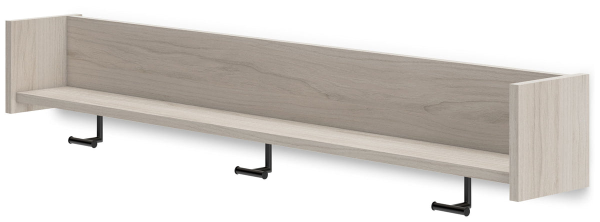Socalle - Wall Mounted Coat Rack w/Shelf - Light Natural