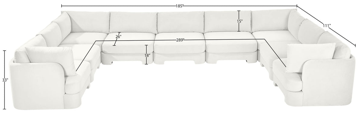 Hammond - Velvet Performance Fabric Upholstered 9 Piece Sectional