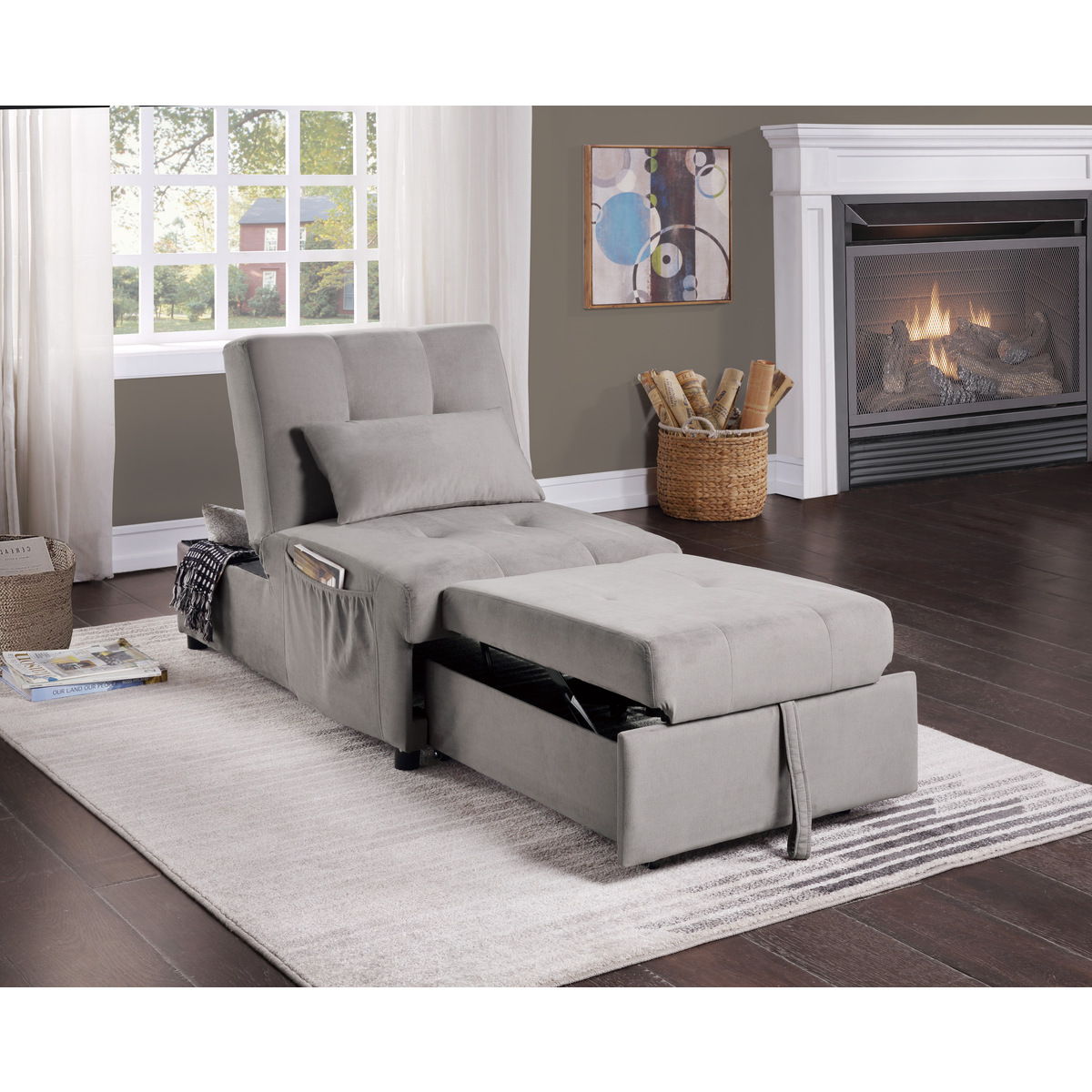Garrell - Lift Top Storage Bench With Pull-Out Bed
