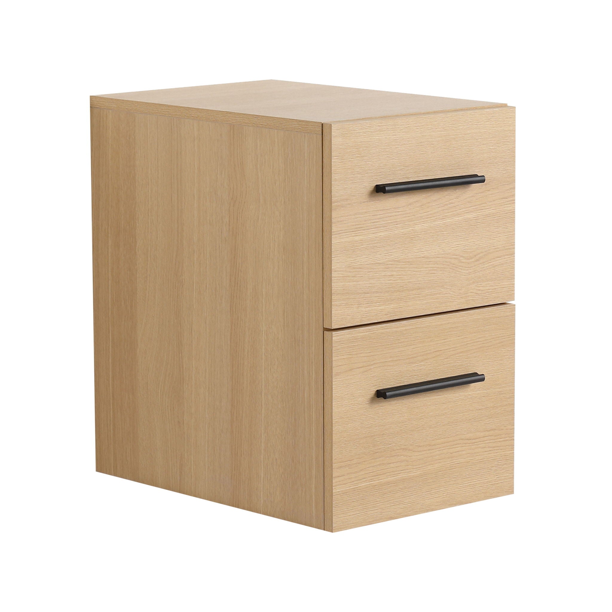 Floating Bathroom Vanity Drawer Base, Wall Mounted Storage With 2 Drawers - Light Oak