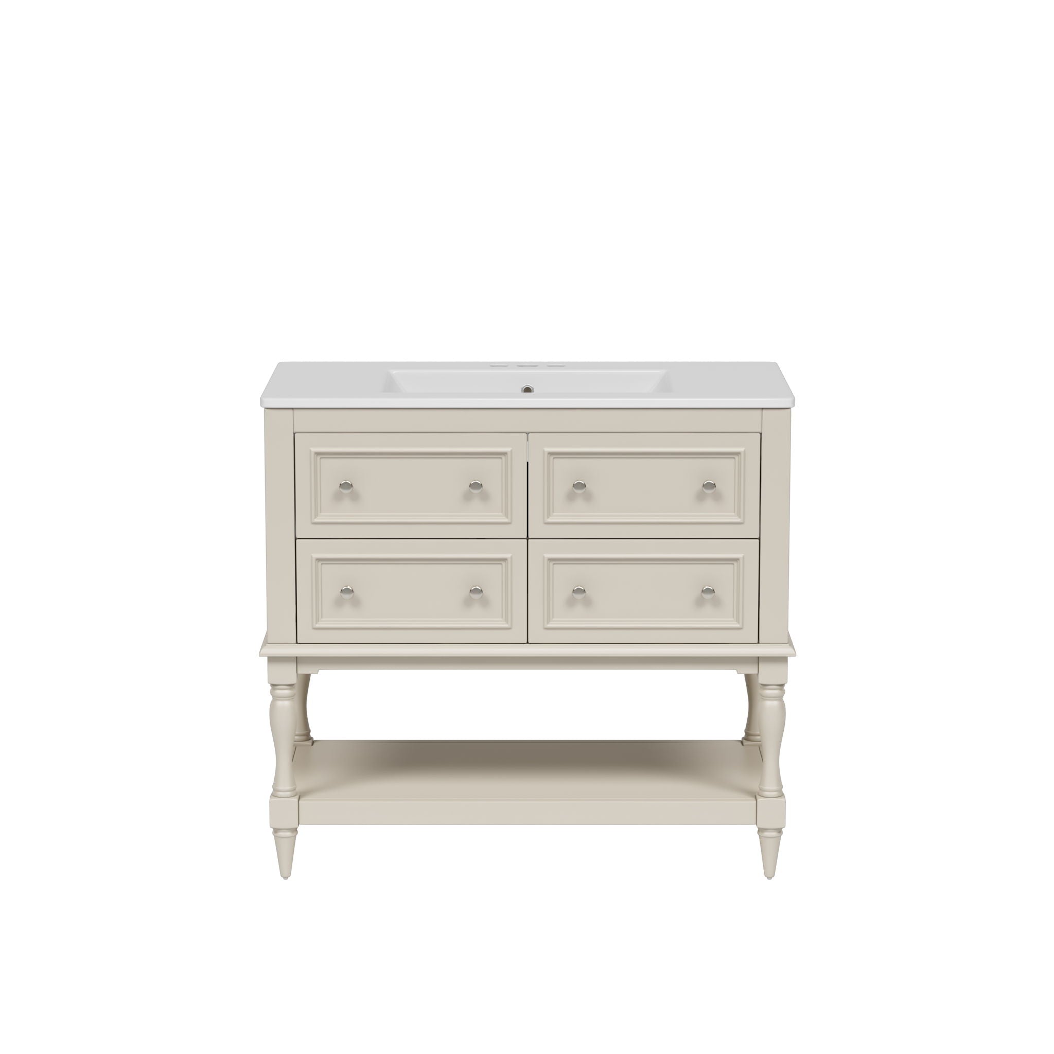 Bathroom Vanity Cabinet With Undermount Sink, 4 Drawer Set