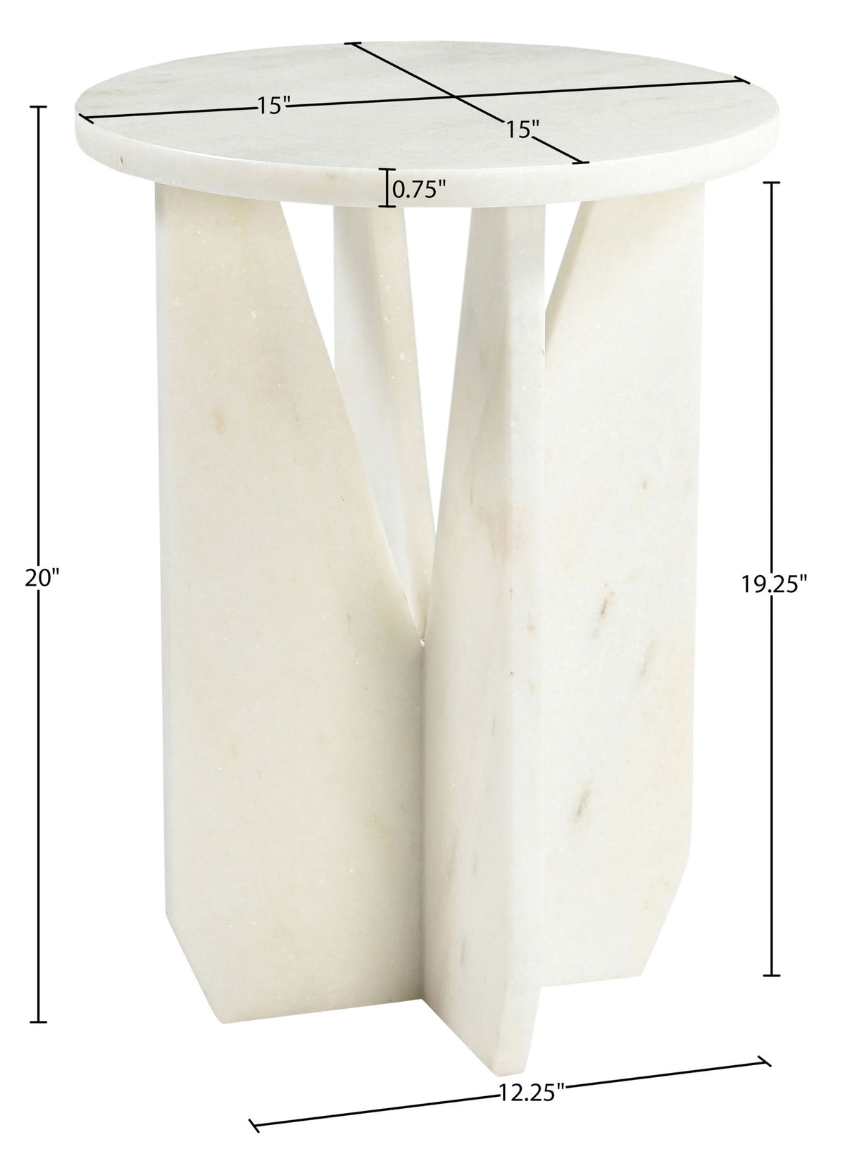 Alba - Genuine Marble End / Side Table