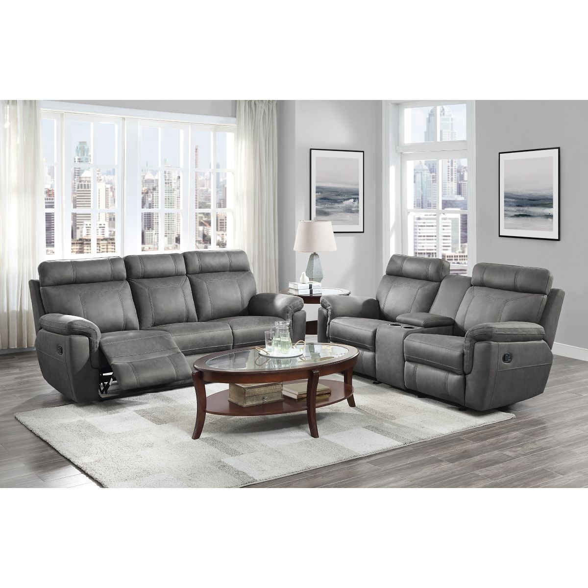 Clifton - Double Reclining Sofa With Center Drop-Down Cup Holders