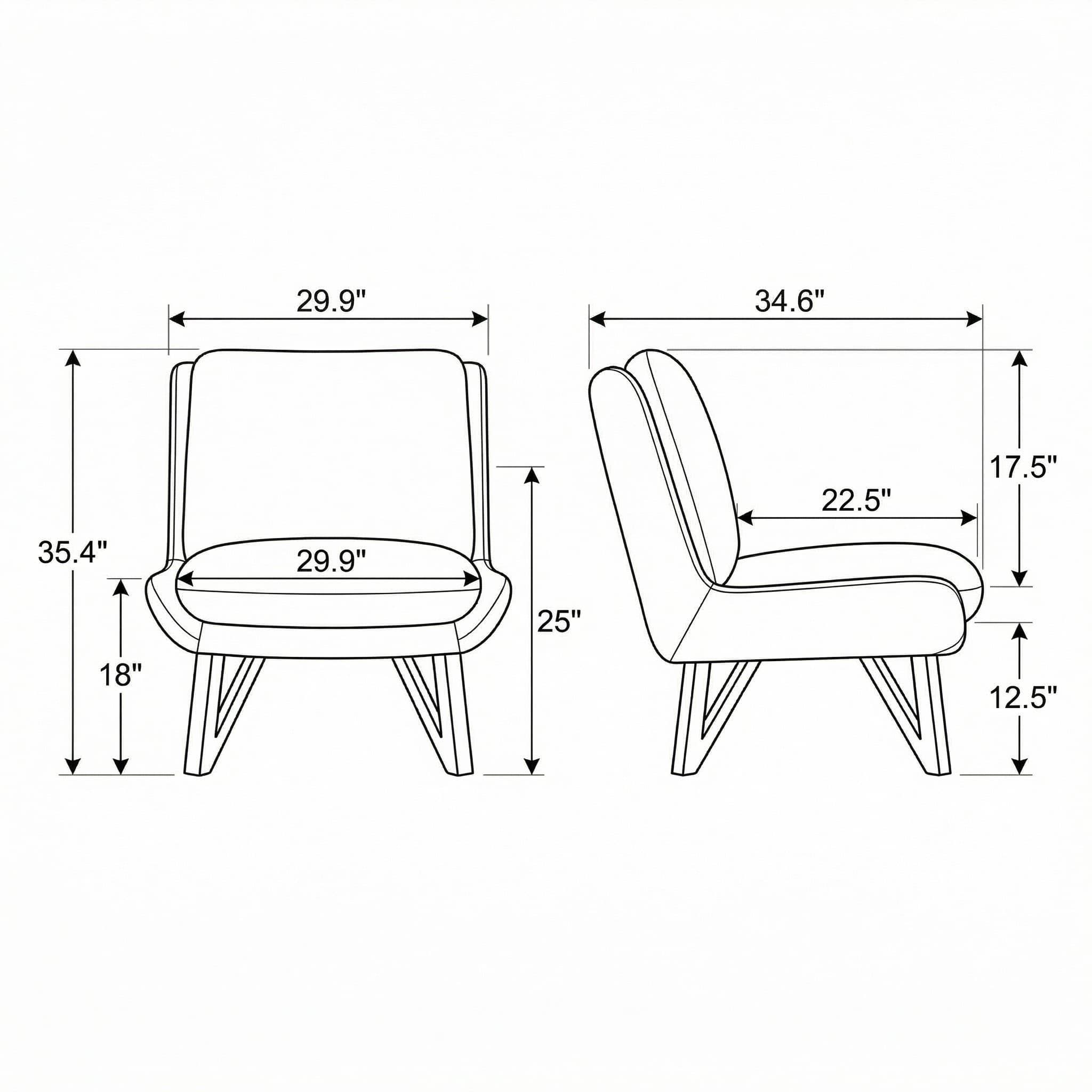 Armless Accent Chair - Gray