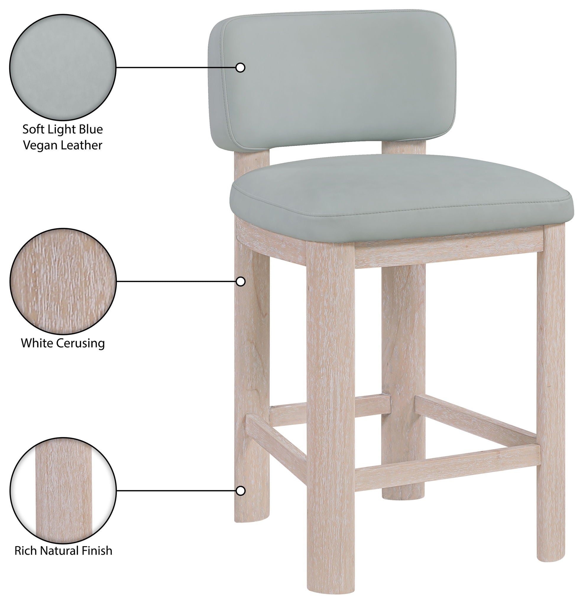 Paloma - Faux Leather Upholstered Counter Stool (Set of 2)