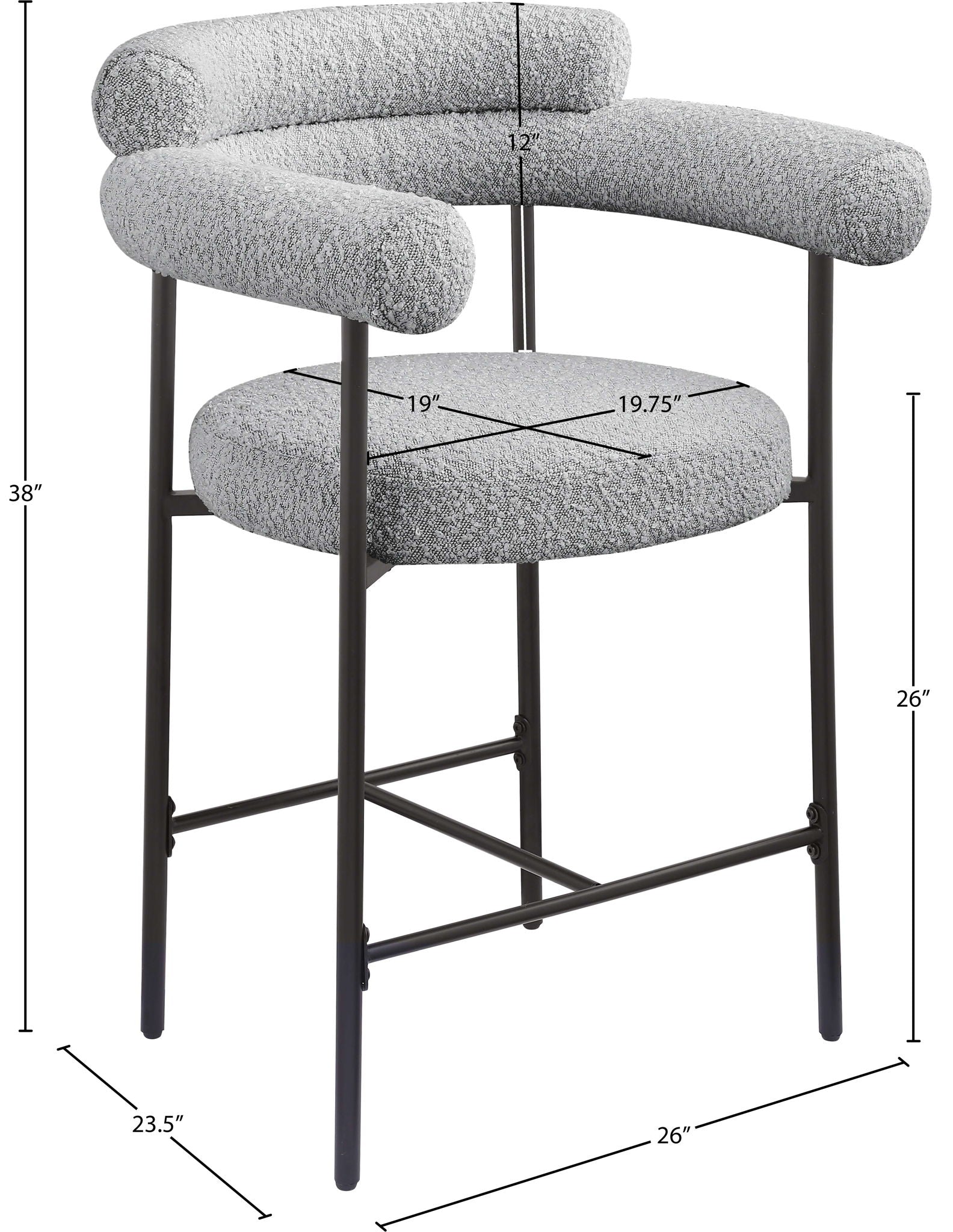 Blake - Counter Stool With Black Base (Set of 2)