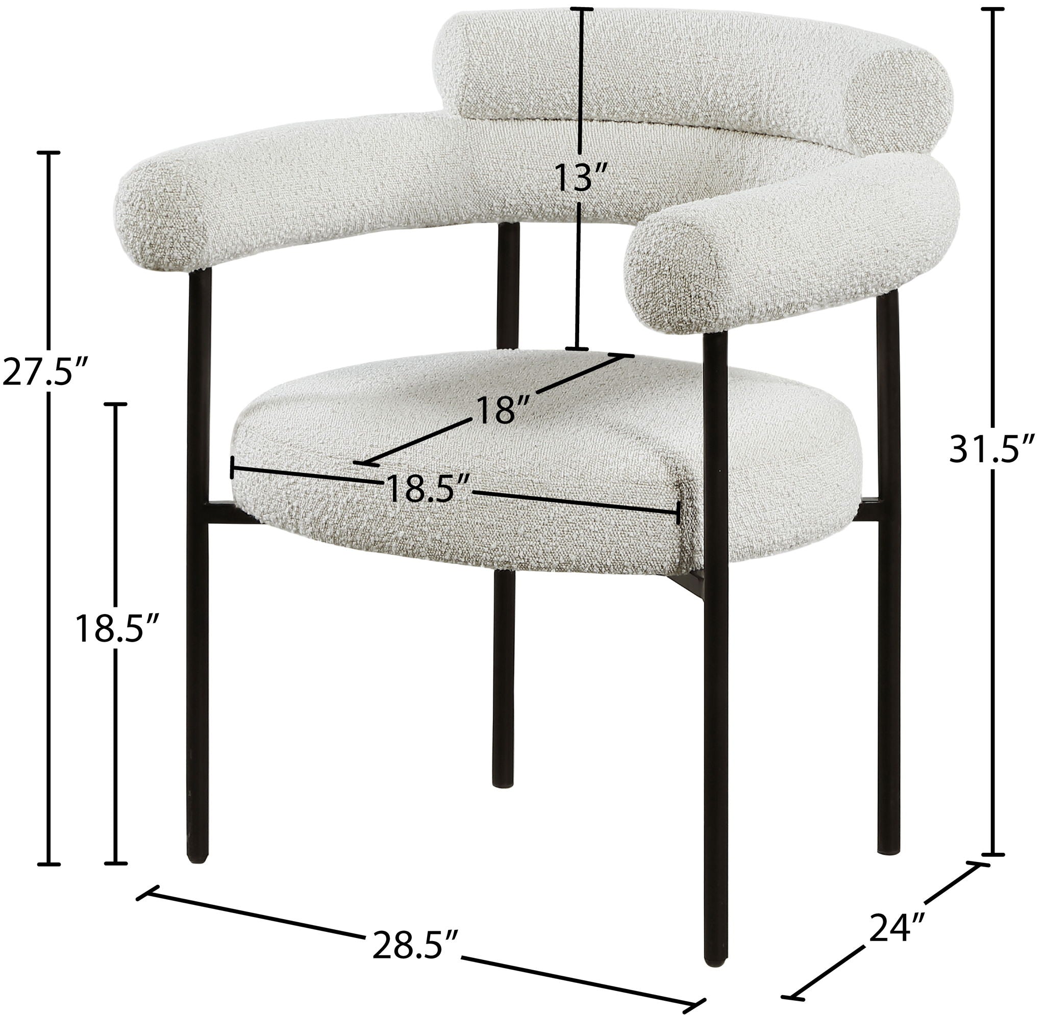 Blake - Dining Chair With Black Legs (Set of 2)