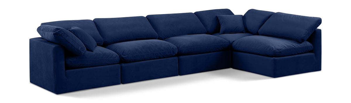Indulge - Velvet 5 Piece Modular Sectional