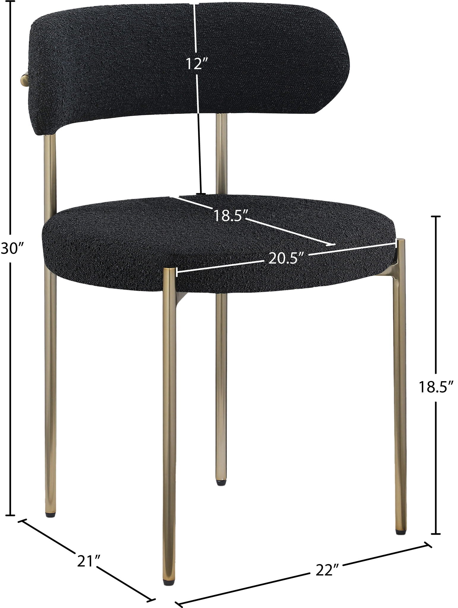 Beacon - Boucle Fabric Dining Chair (Set of 2)