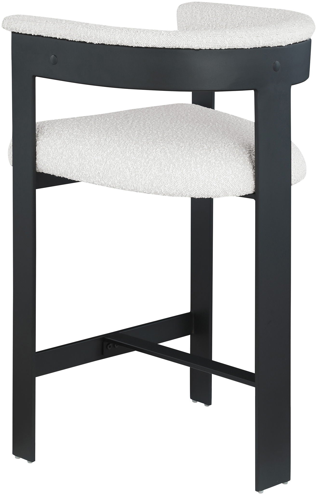 Romeo - Boucle Counter Stool With Black Base (Set of 2)