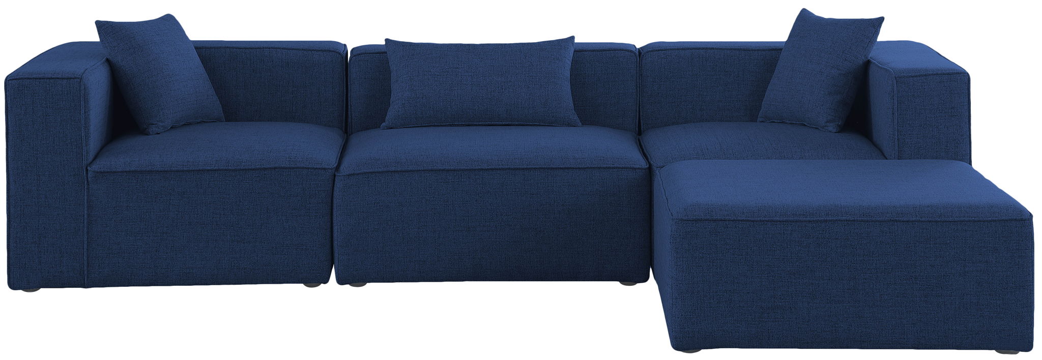 Cube - Linen 4 Piece Modular Sectional With Chaise