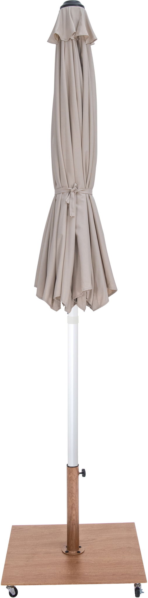 Fiji - Aluminum Patio Umbrella With Square Teak And White Base
