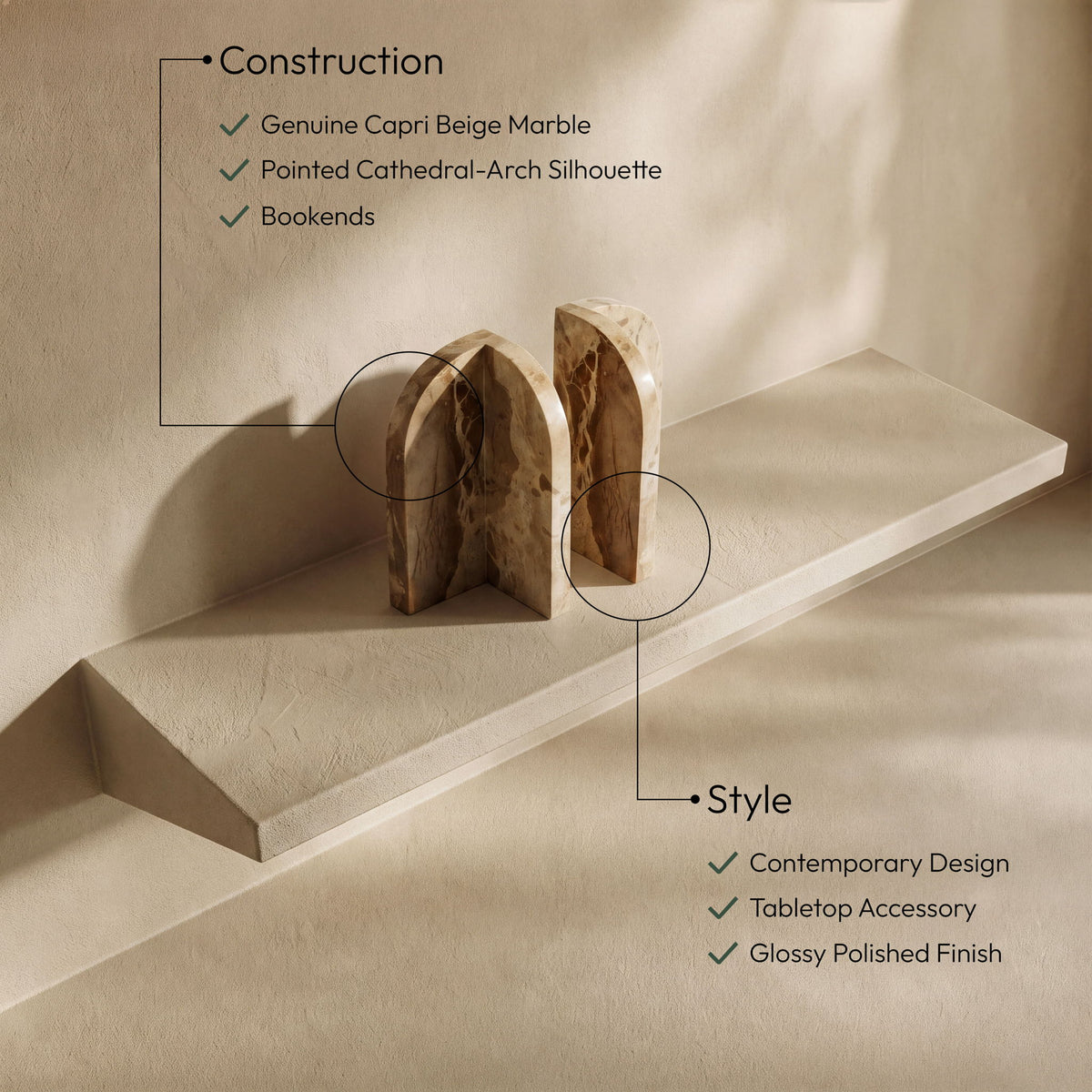 Dufresne - Genuine Marble Bookend
