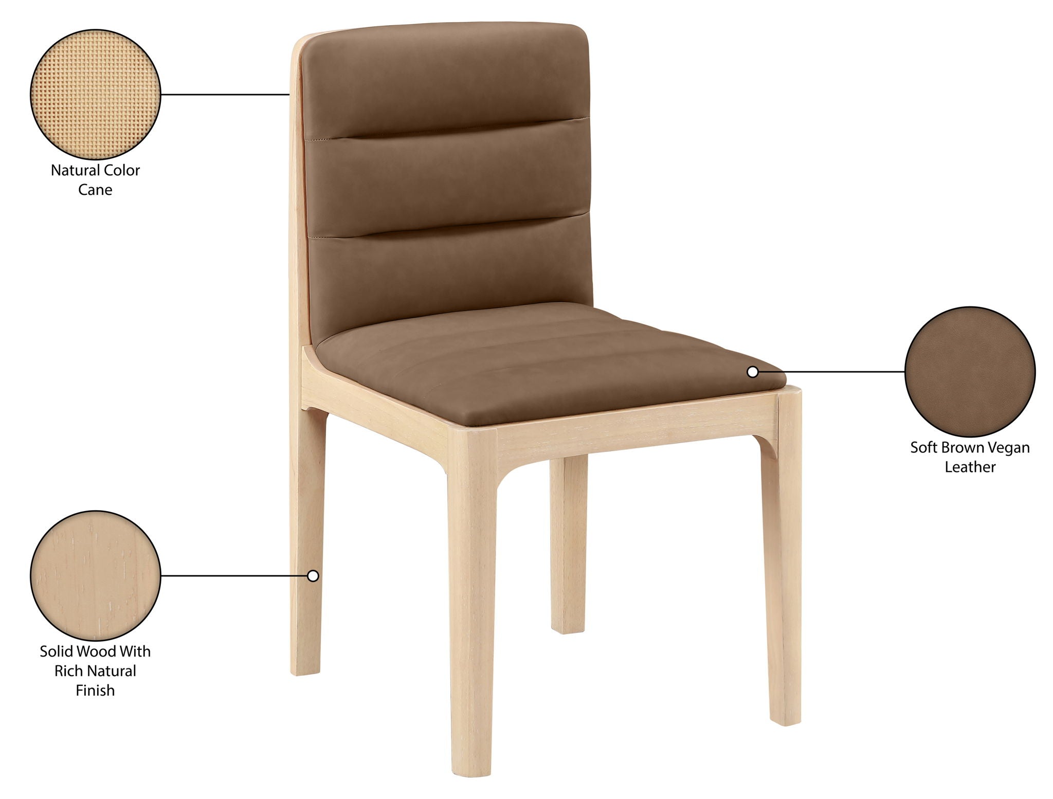 Ellis - Vegan Leather Upholstered Dining Chair (Set of 2) - Natural Base