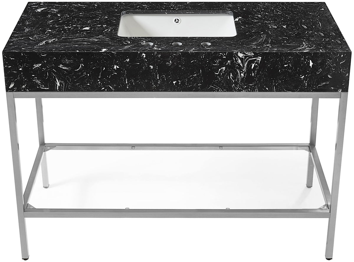 Marmo - Engineered Marble Bathroom Vanity With Chrome Base