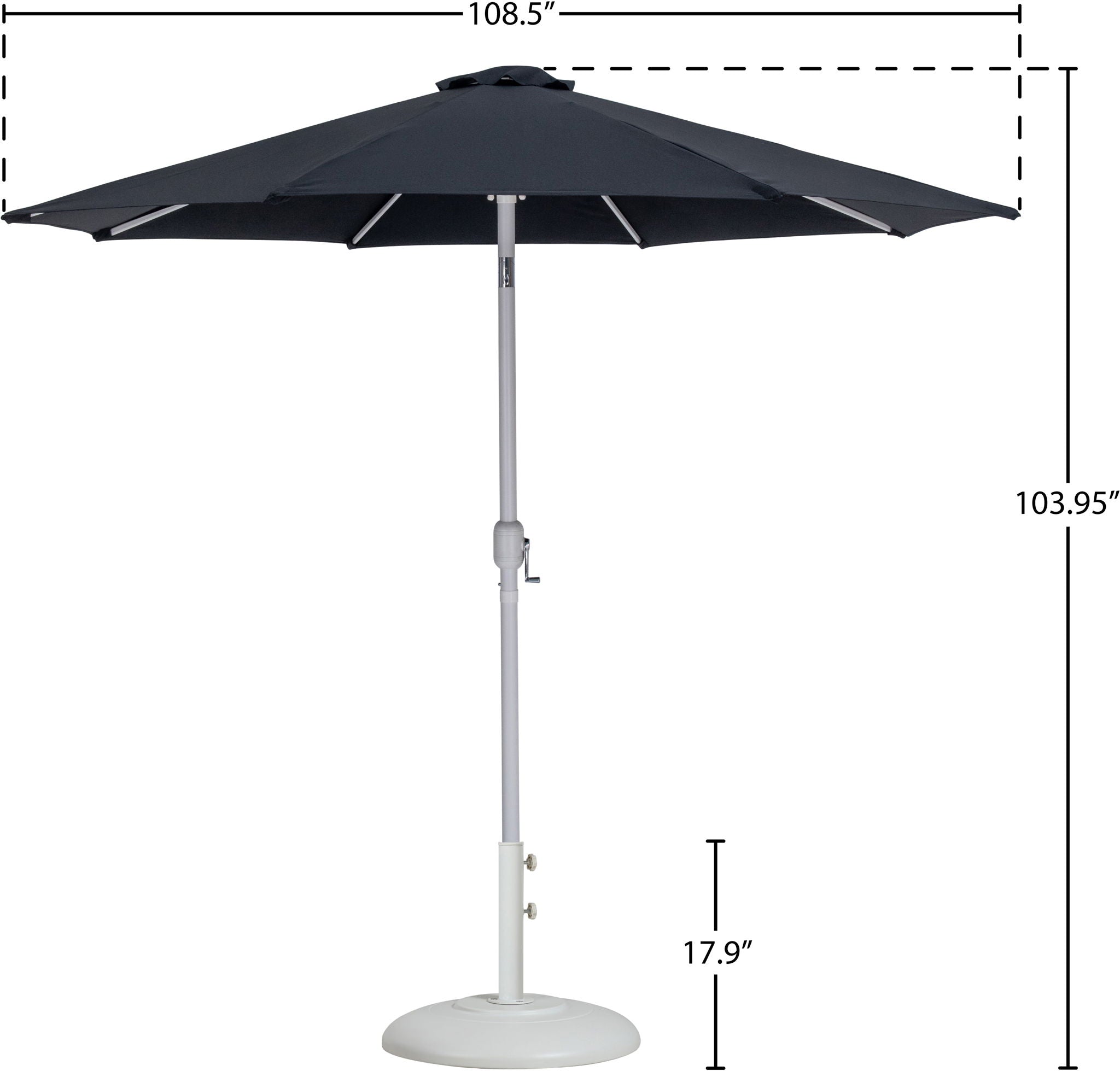 Fiji - Aluminum Patio Umbrella With Round White Base