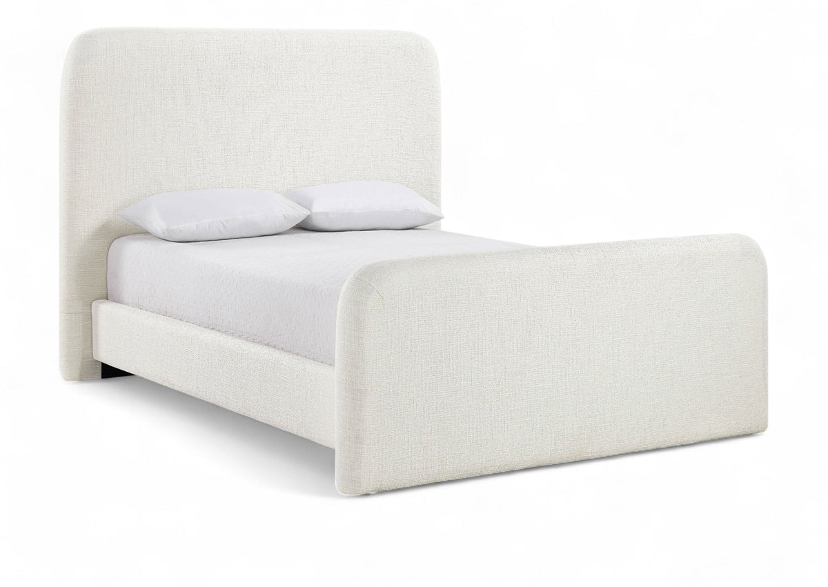 Fira - Linen Textured Fabric Upholstered Bed