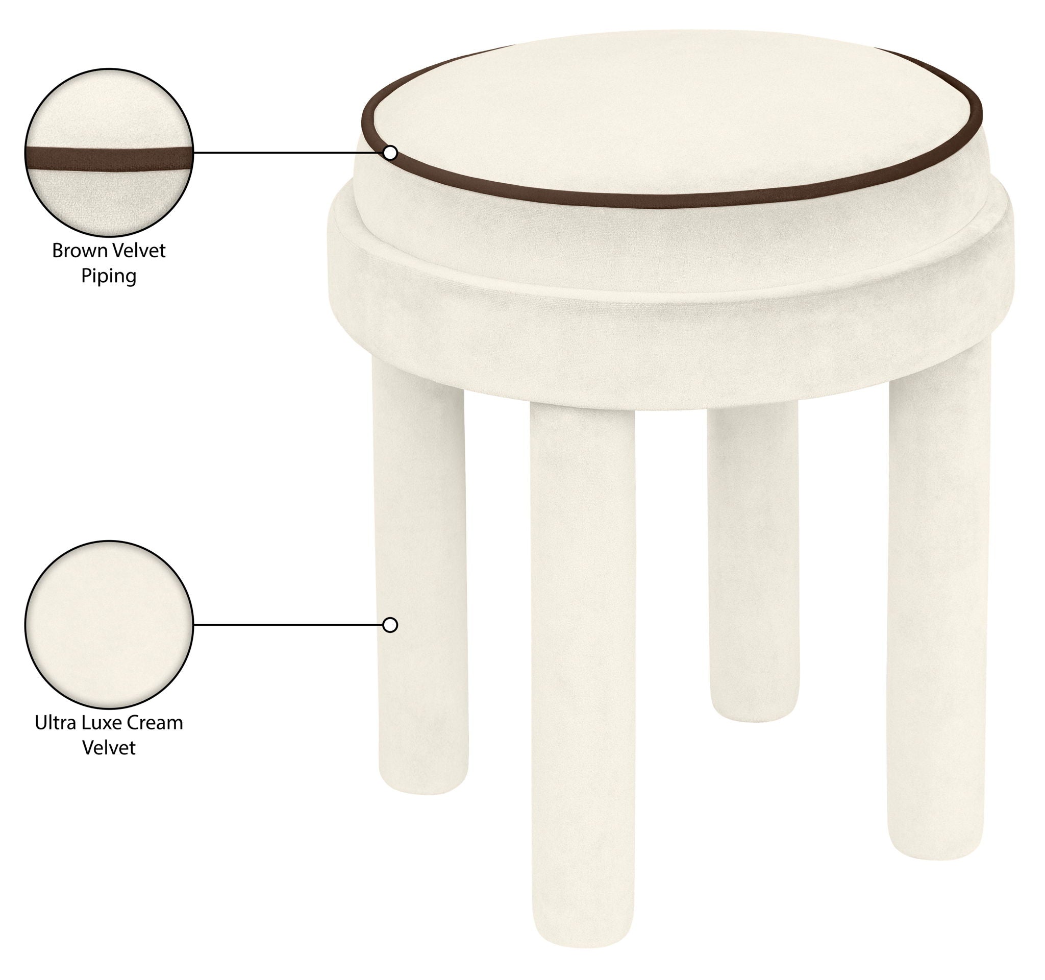 Velin - Velvet Ottoman / Stool