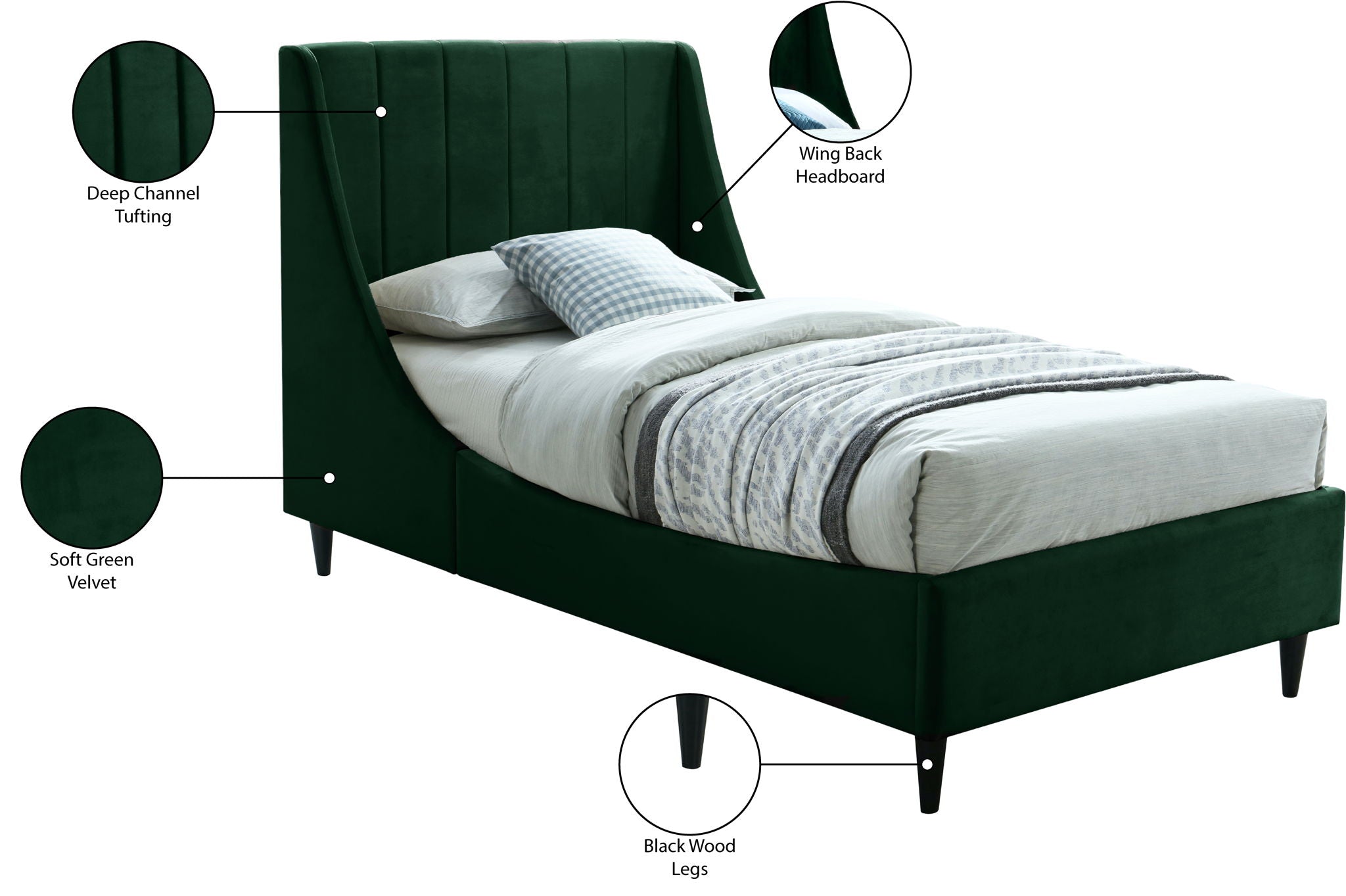 Eva - Velvet Bed