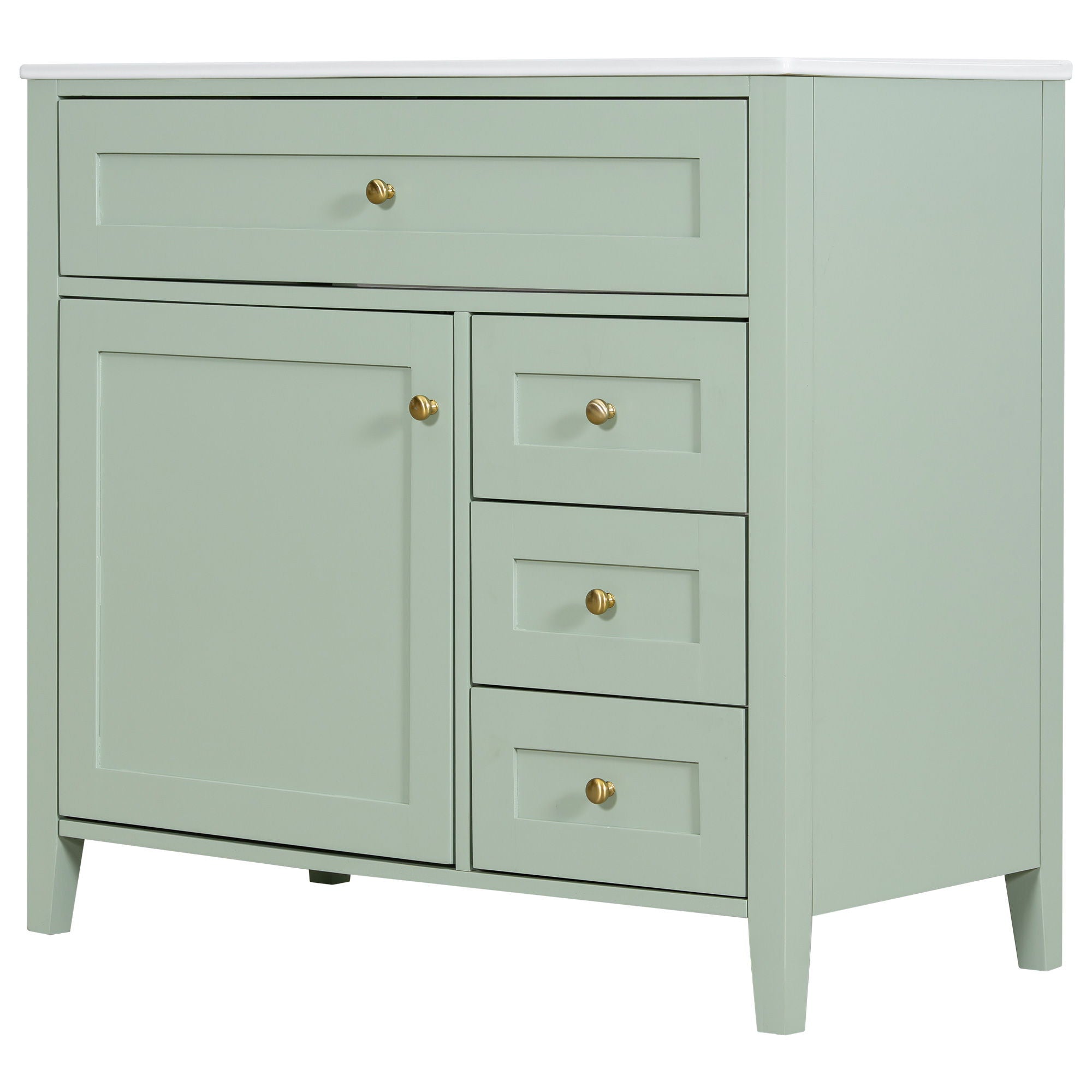 Bathroom Vanity With Sink, Cabinet With 3 Drawers And Adjustable Shelf