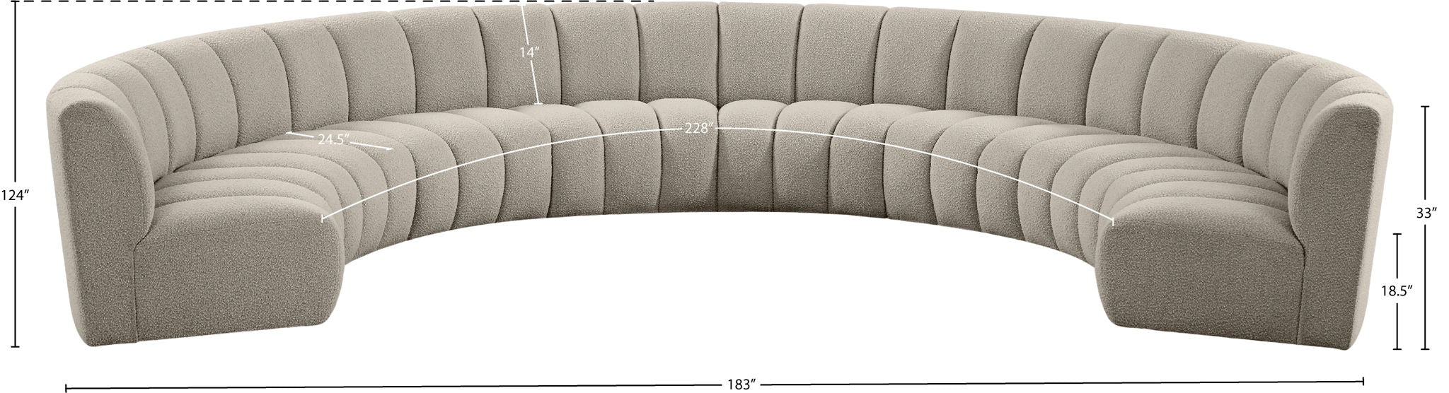 Infinity - 8 Piece Boucle Modular Sectional