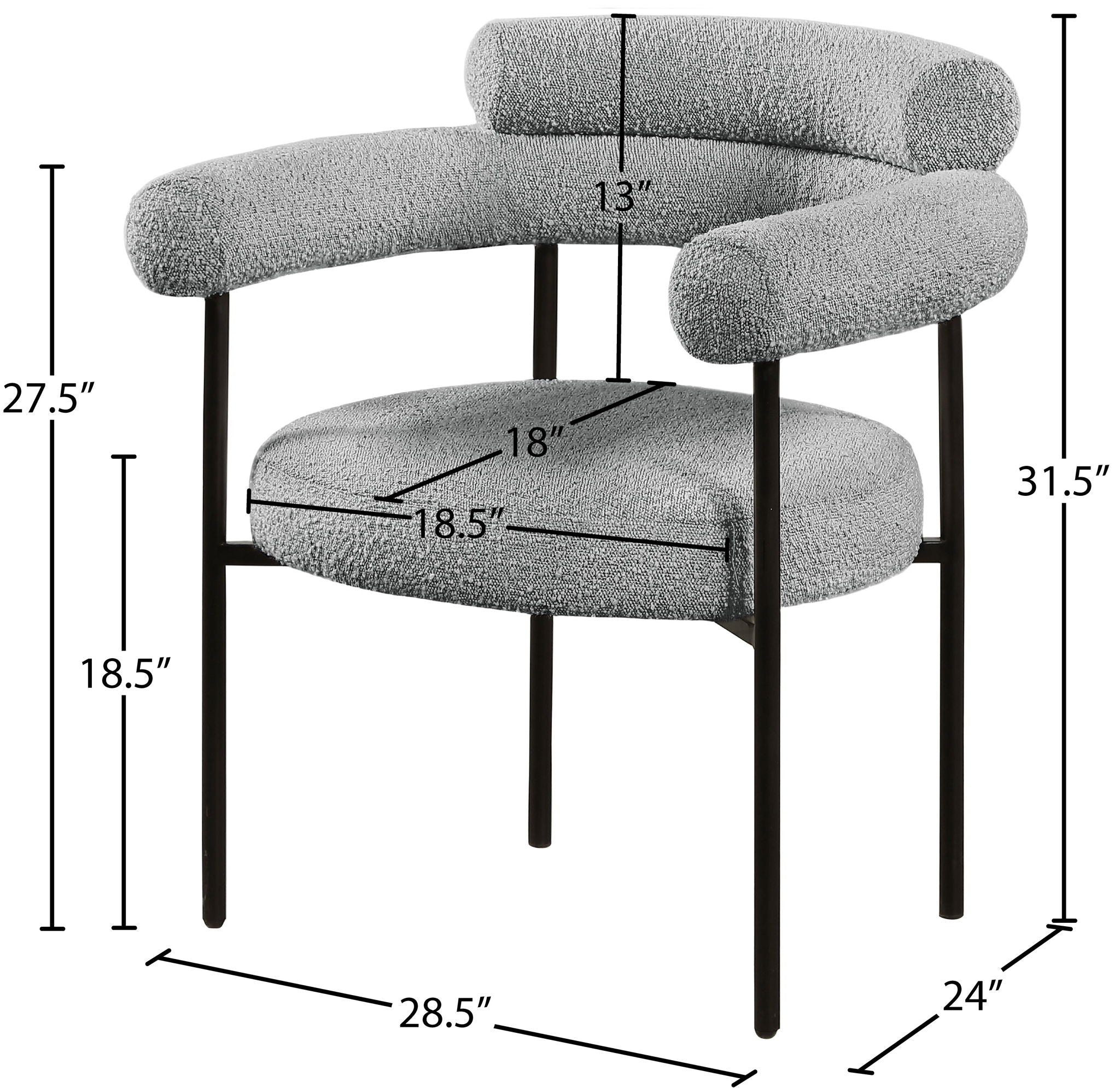 Blake - Dining Chair With Black Legs (Set of 2)