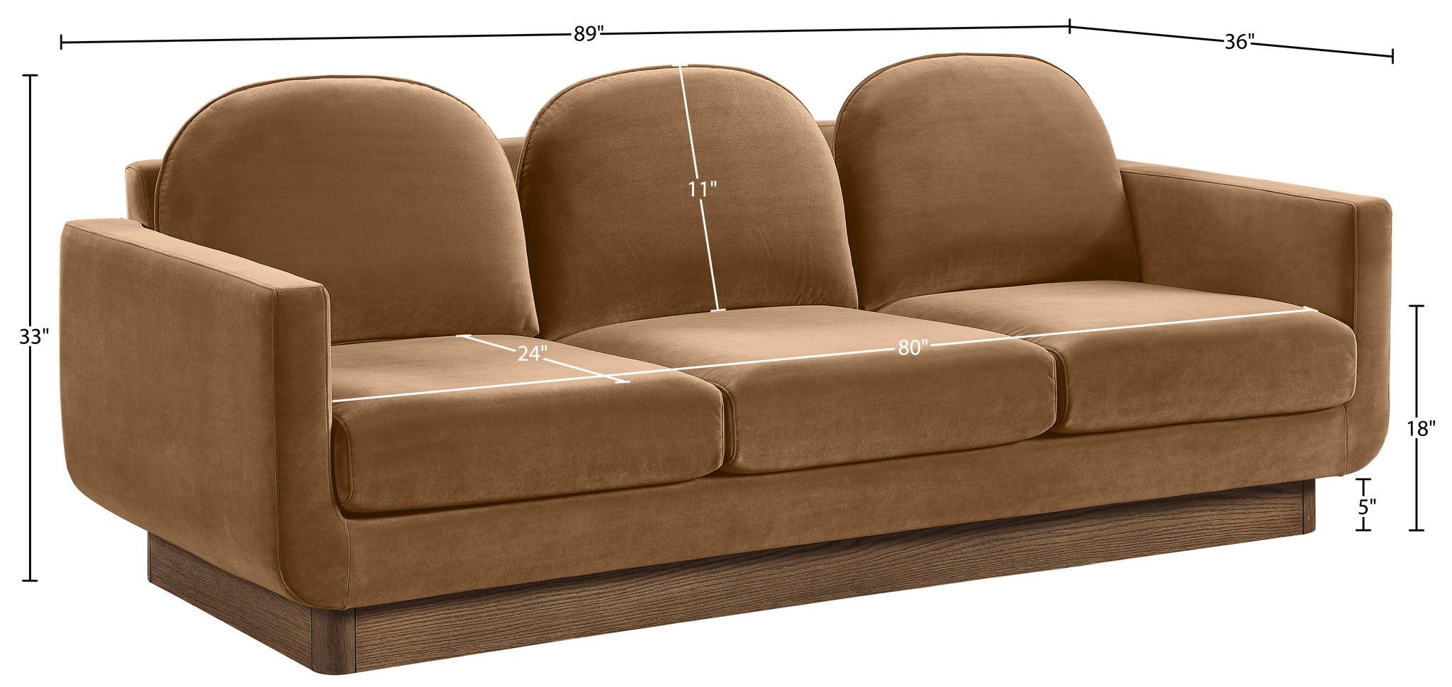 Diviento - Velvet Performance Fabric Upholstered Sofa
