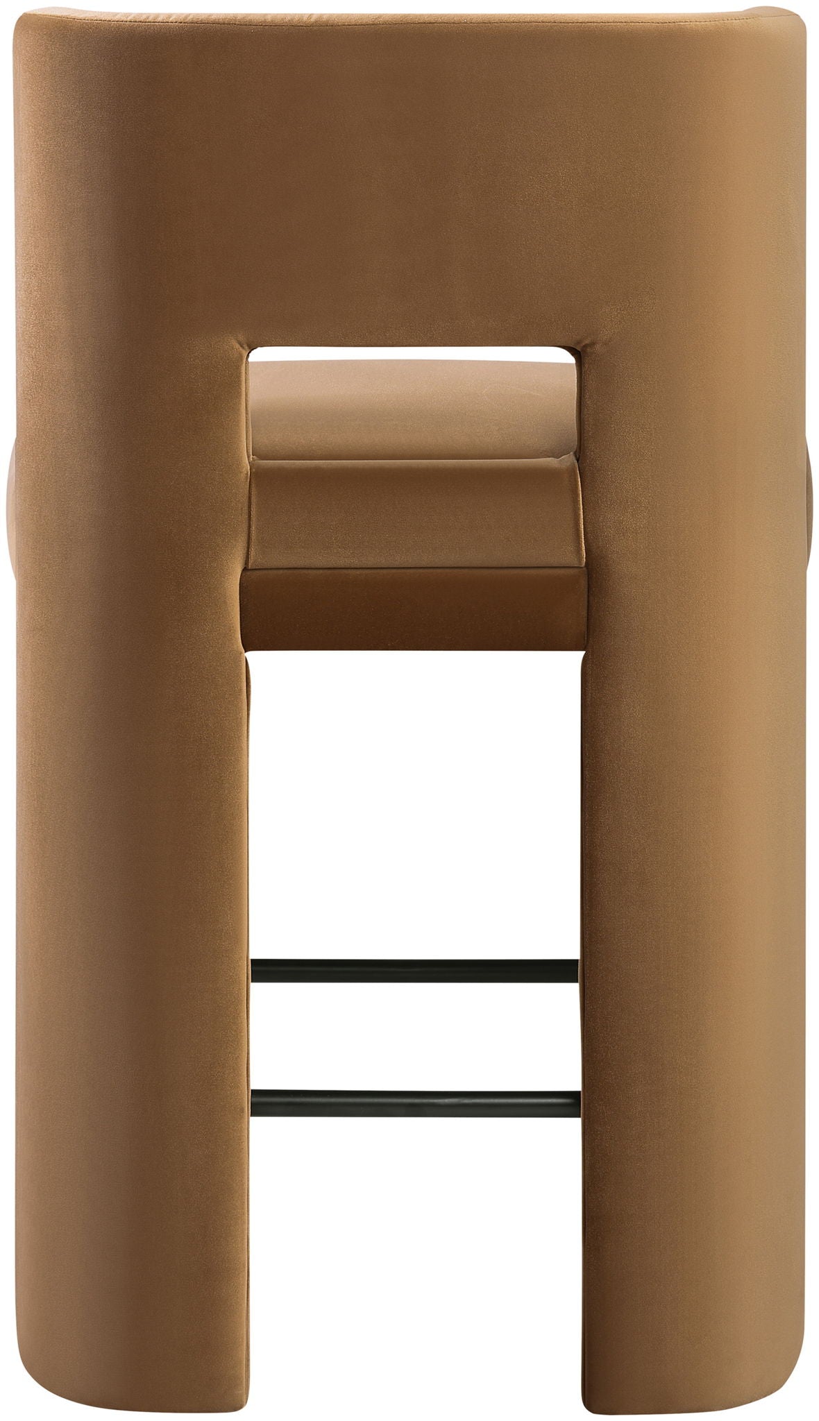 Zuno - Velvet Performance Fabric Upholstered Counter Stool (Set of 2) - Saddle