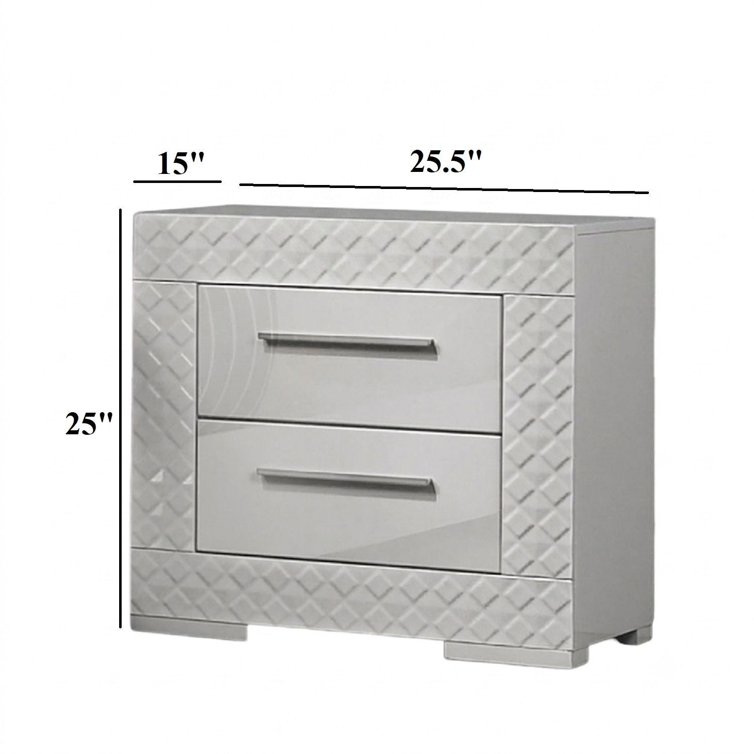 Nightstand With Bar Handle - White