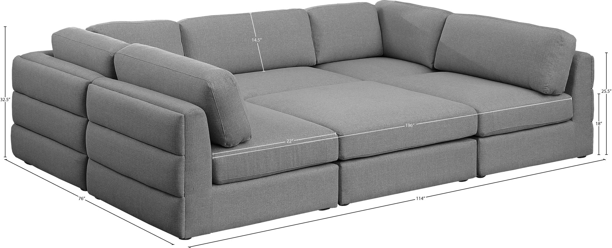 Beckham - 6 Piece Modular Sectional