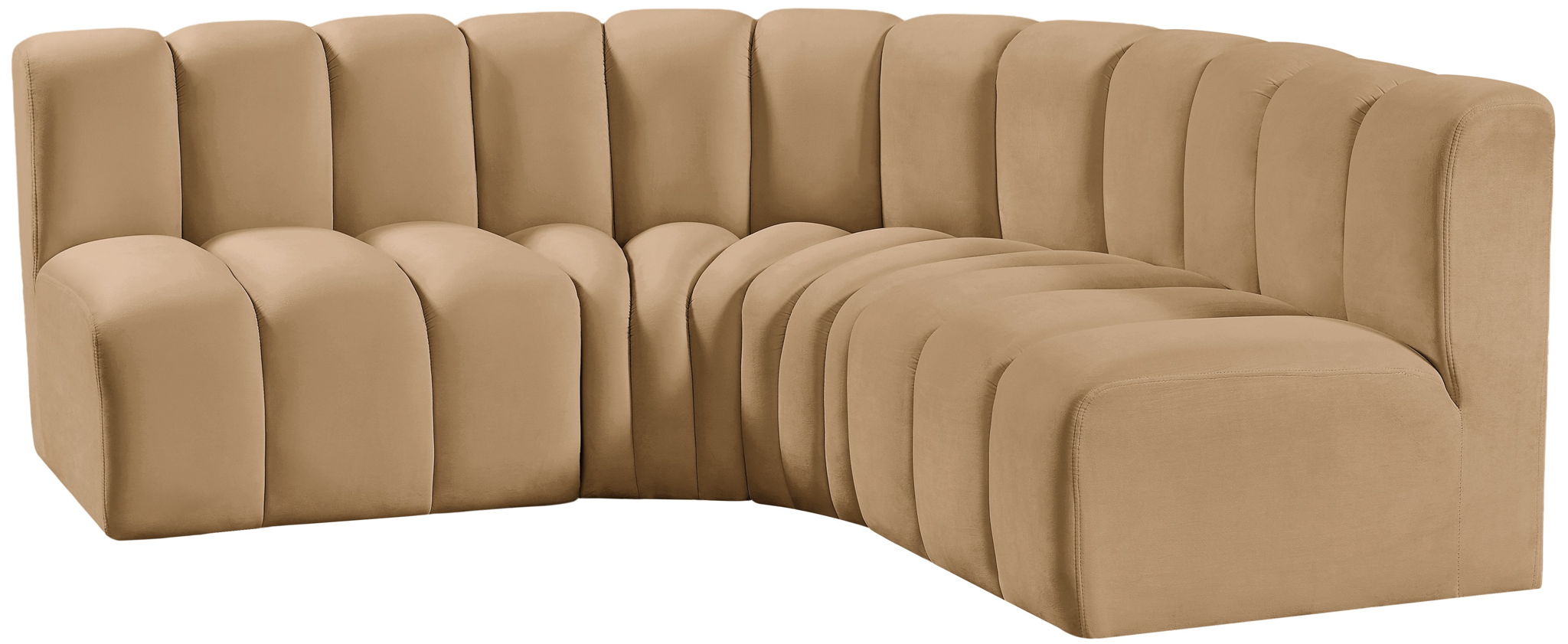 Arc - Velvet 4 Piece Corner Modular Sofa