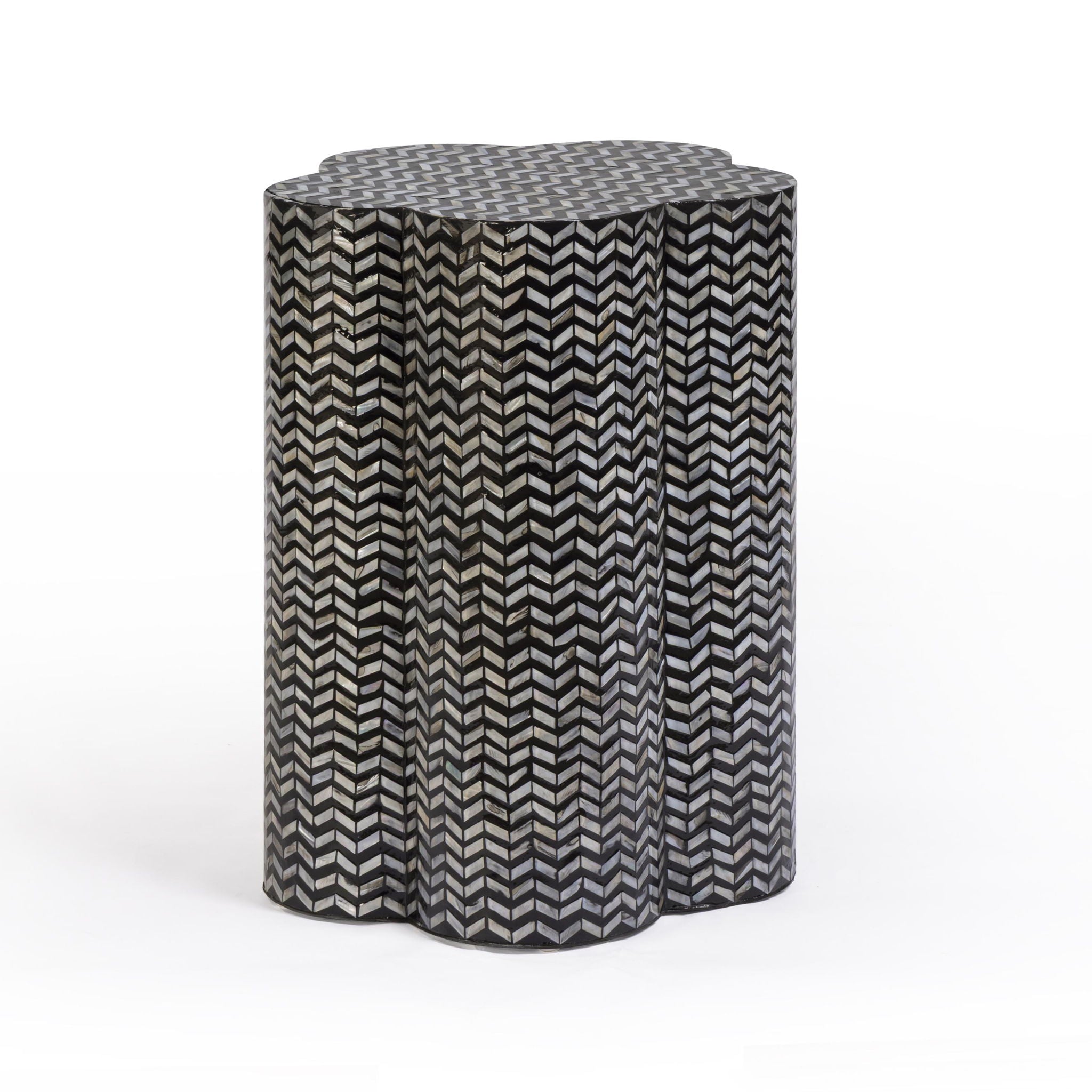 Mother Of Pearl Shell Side Table - Truffle