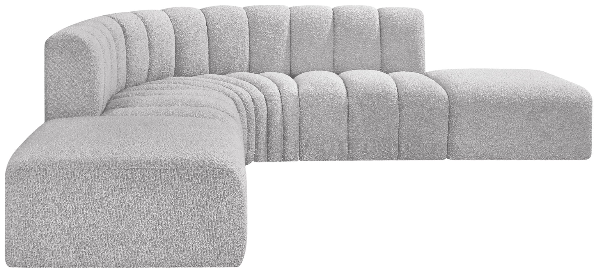 Arc - Boucle Fabric 6 Piece Corner Modular Sofa