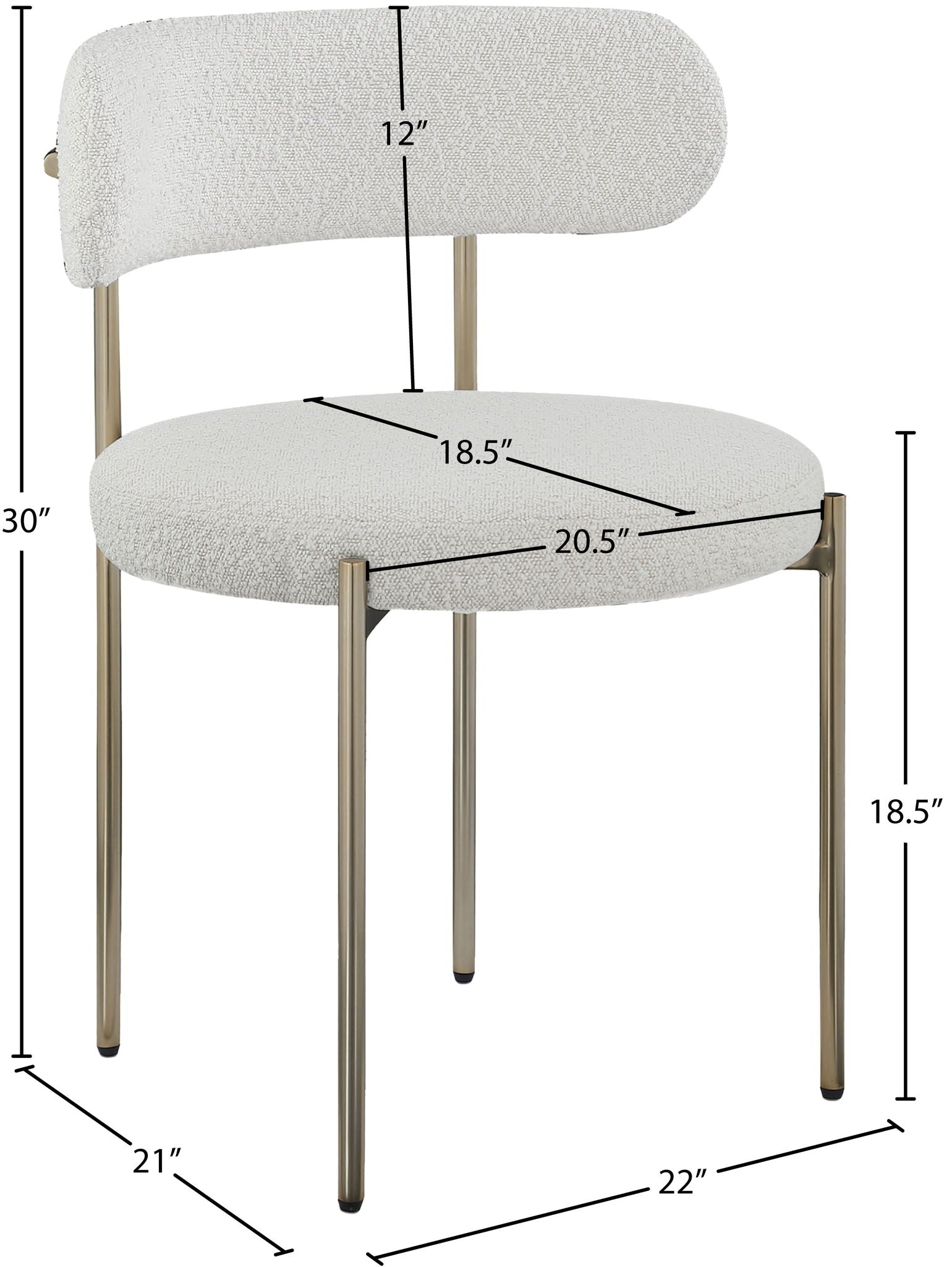 Beacon - Boucle Fabric Dining Chair (Set of 2)